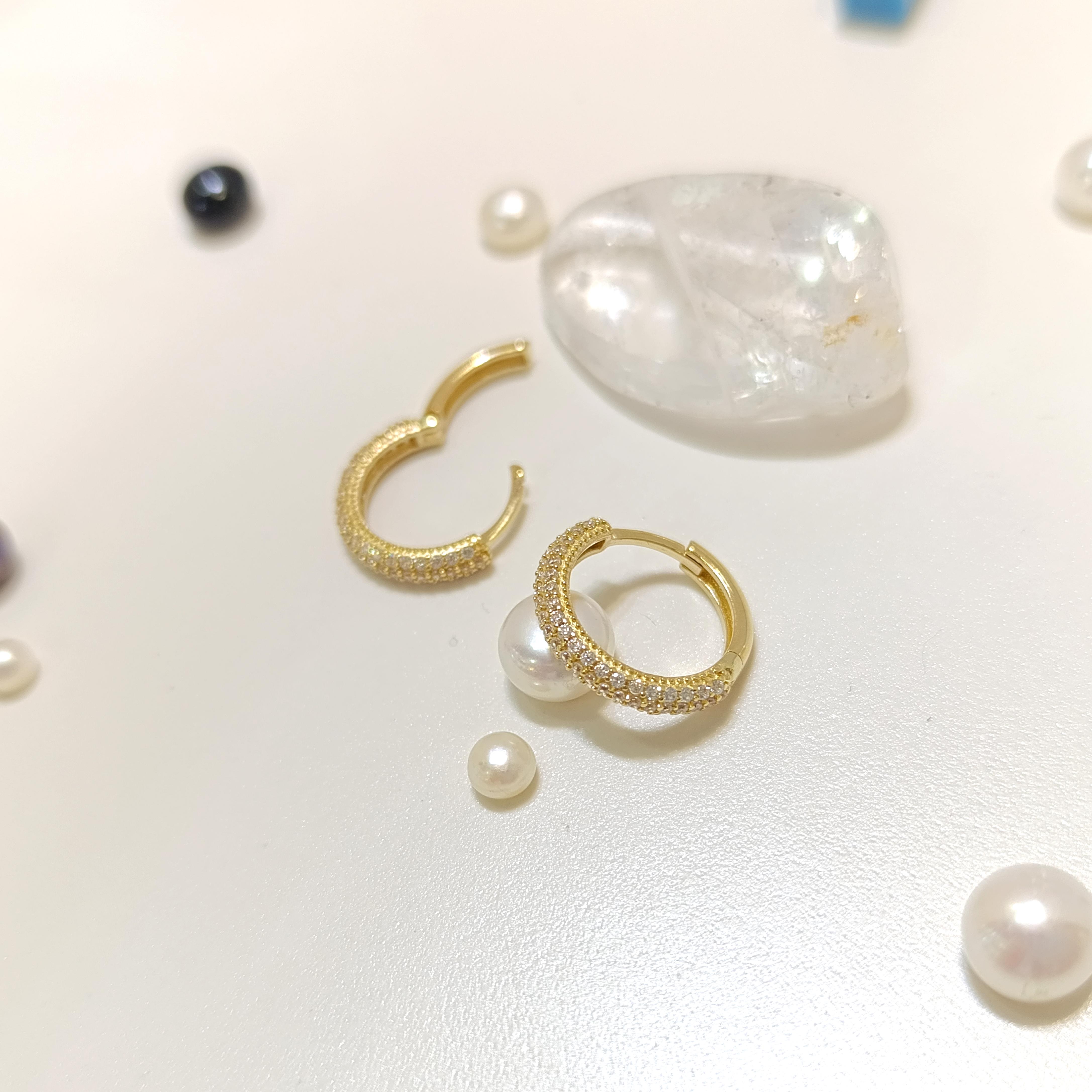 16mm Su Yolu Klasik Bombeli Halka Küpe 14 Ayar Altın HD VİDEOLU