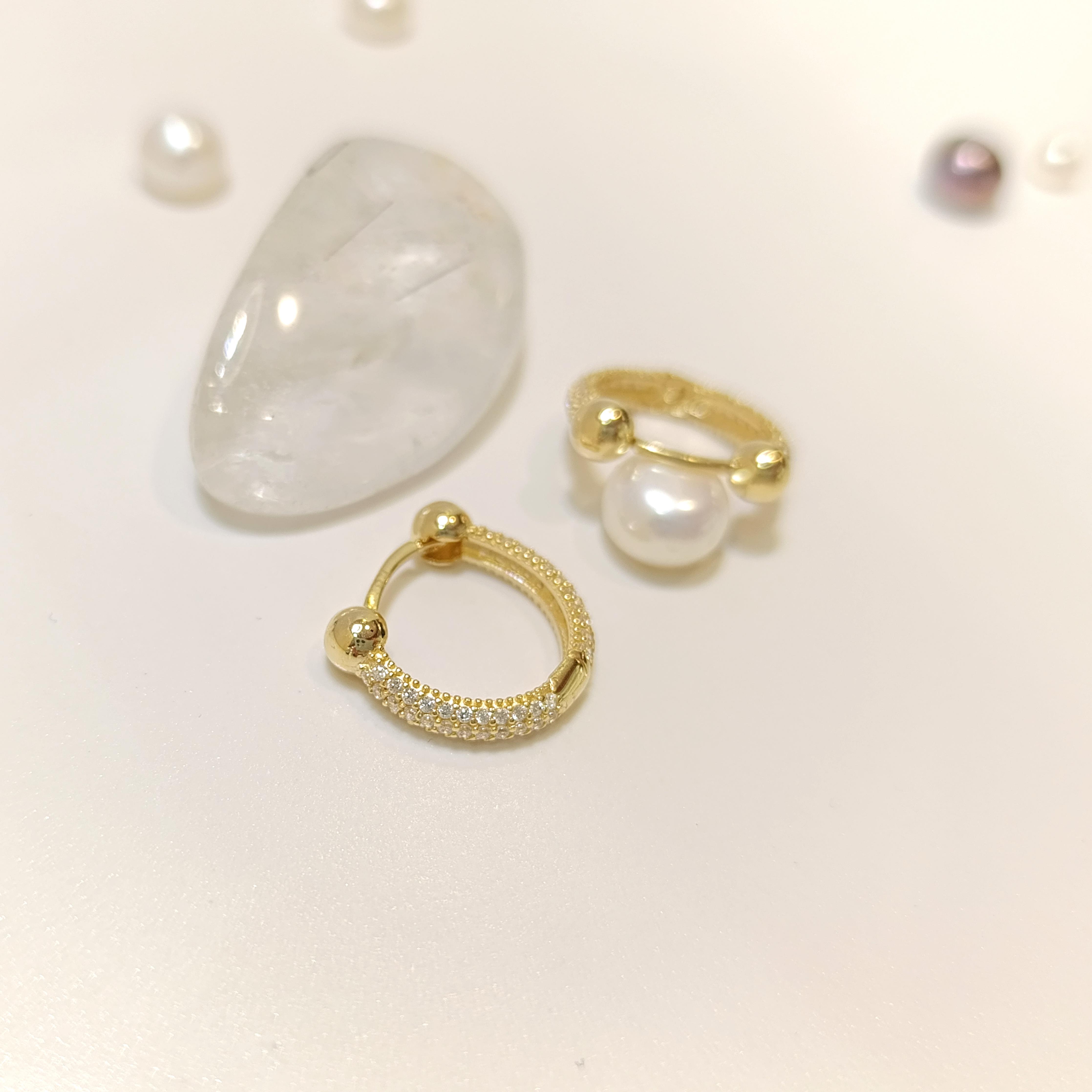 16mm Toplu Tam Tur Taşlı Hagi Halka Küpe 14 Ayar Altın HD VİDEOLU