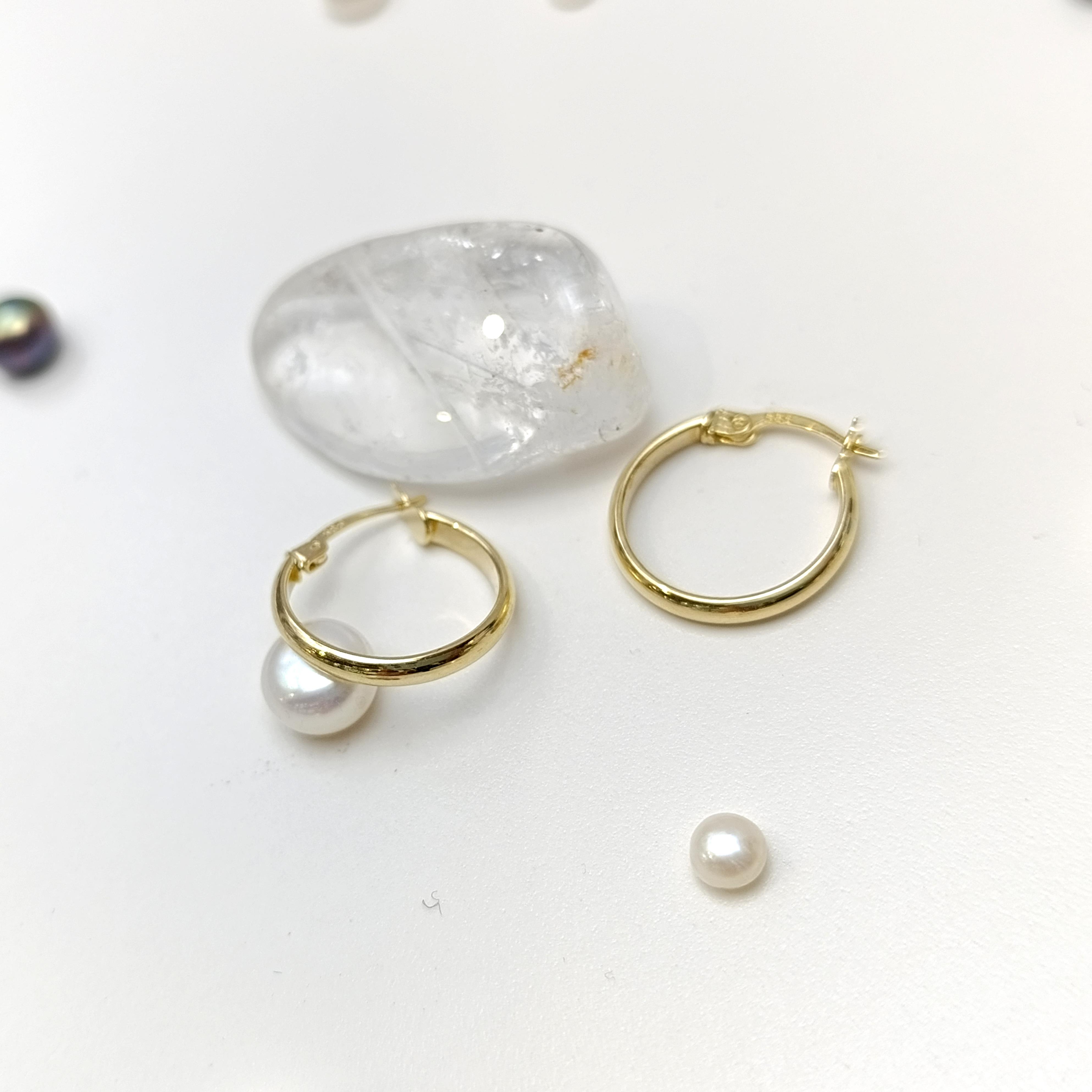 17.5mm Klasik Bombeli Halka Küpe 14 Ayar Altın HD VİDEOLU