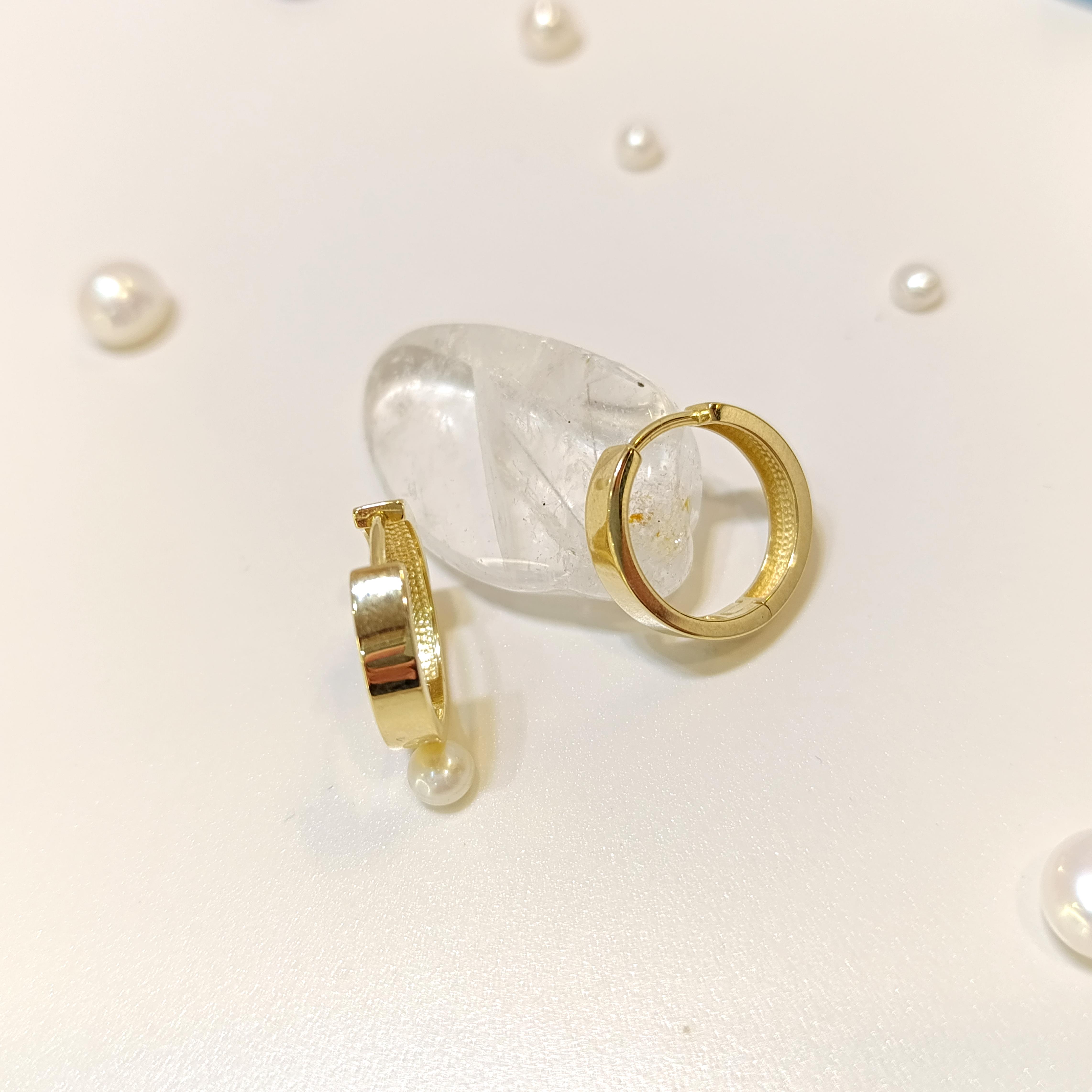 17.5mm Ray Halka Küpe 14 Ayar Altın HD VİDEOLU