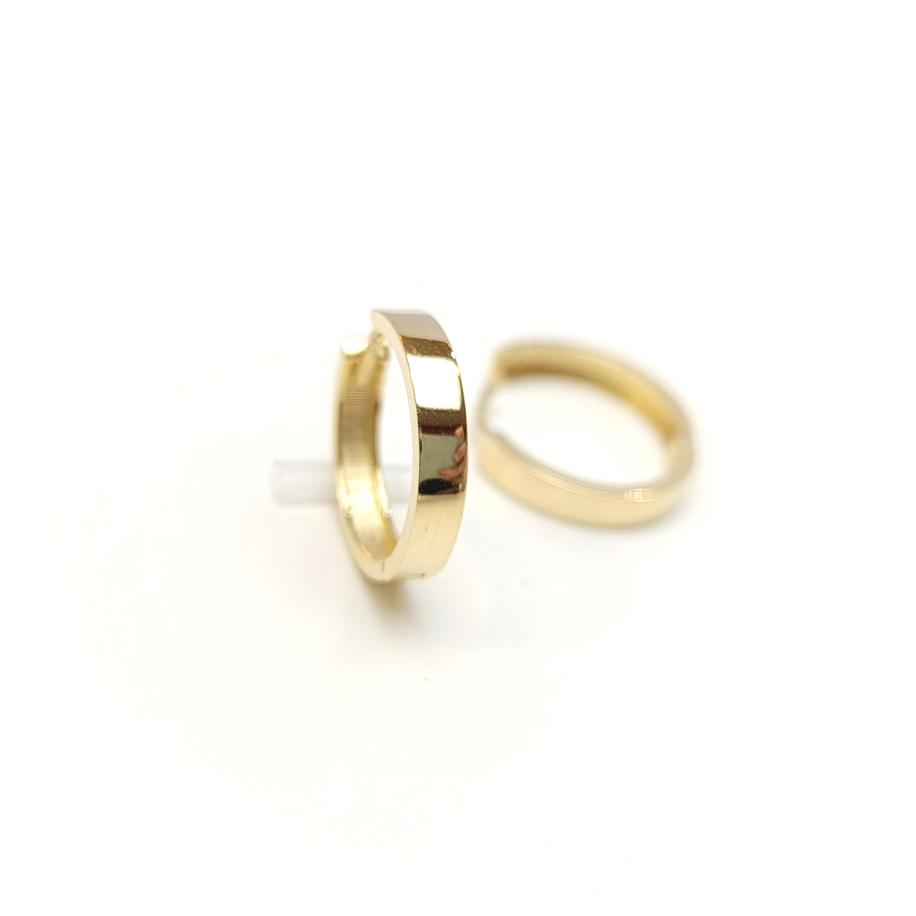 17.5mm Klasik ray Halka Küpe 14 Ayar Altın HD VİDEOLU