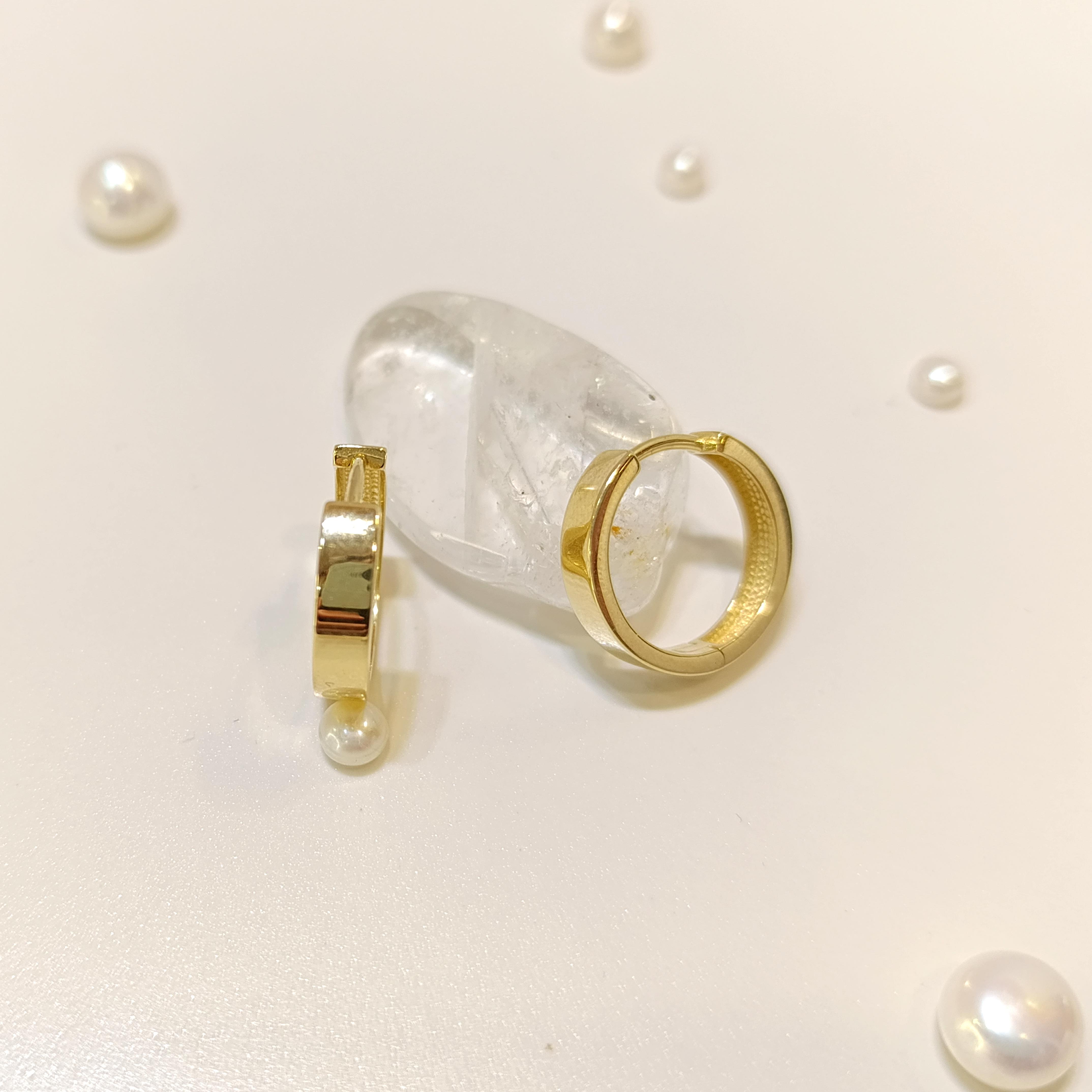 17.5mm Ray Halka Küpe 14 Ayar Altın HD VİDEOLU