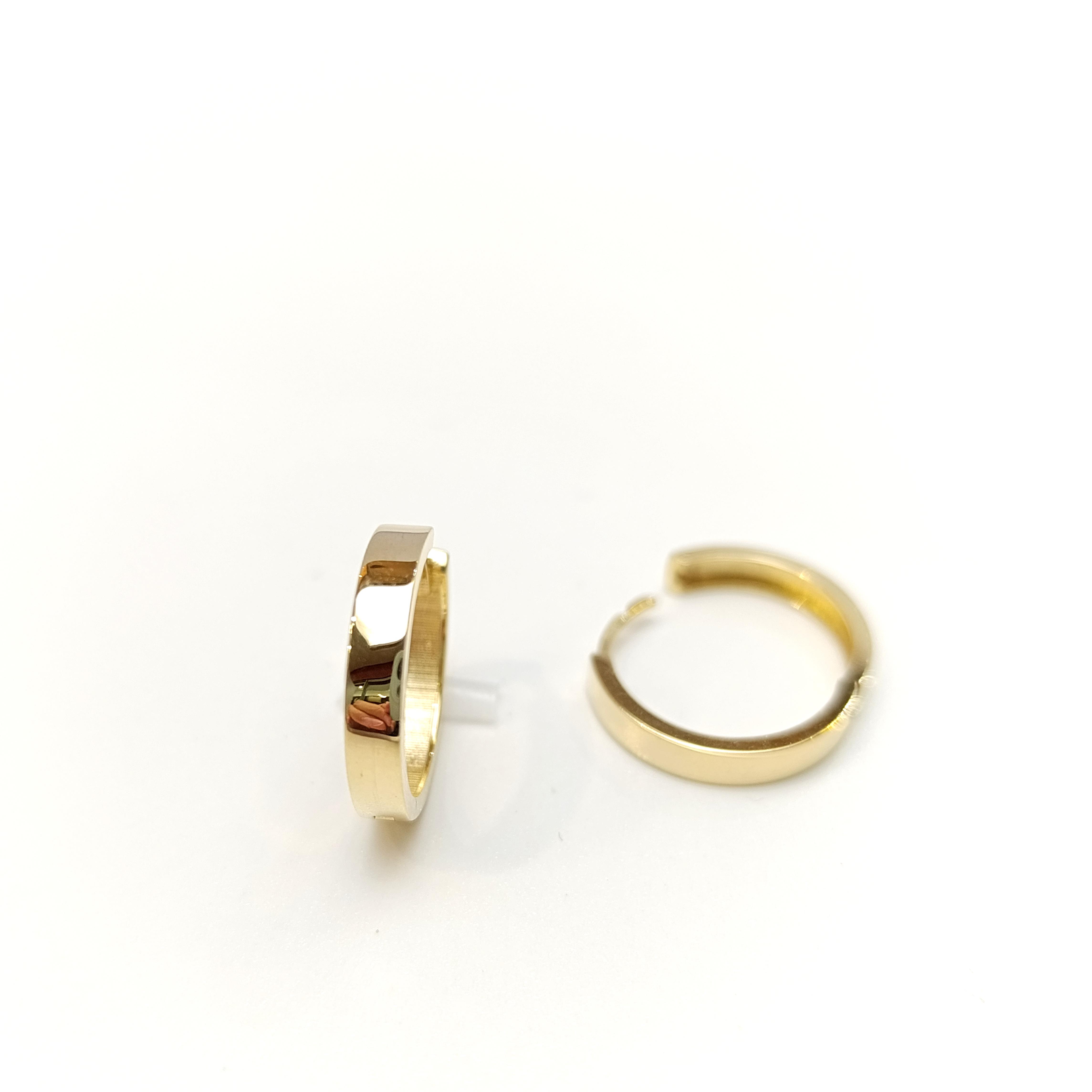 17.5mm Klasik ray Halka Küpe 14 Ayar Altın HD VİDEOLU