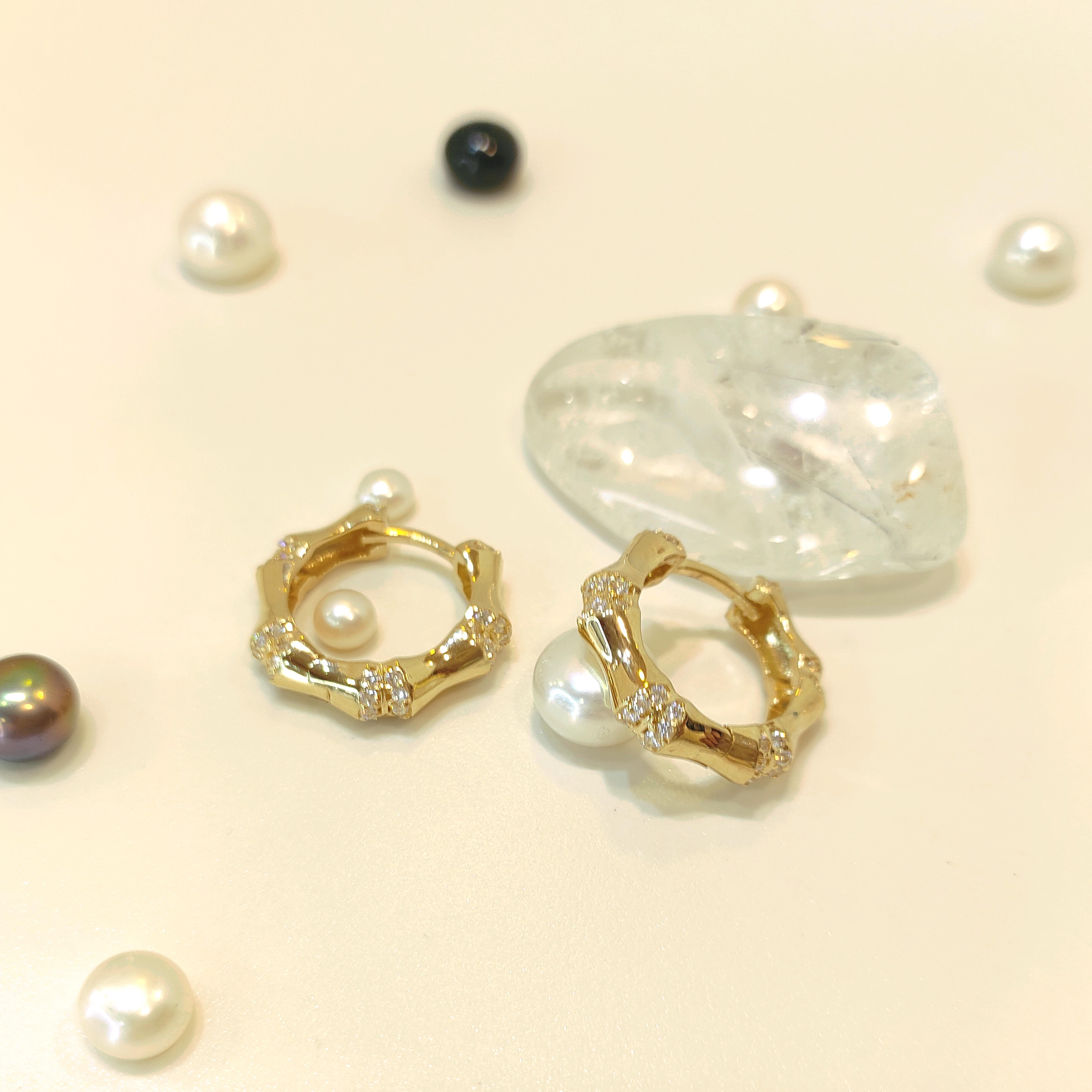 17.5mm Kemik Halka Küpe 14 Ayar Altın HD VİDEOLU