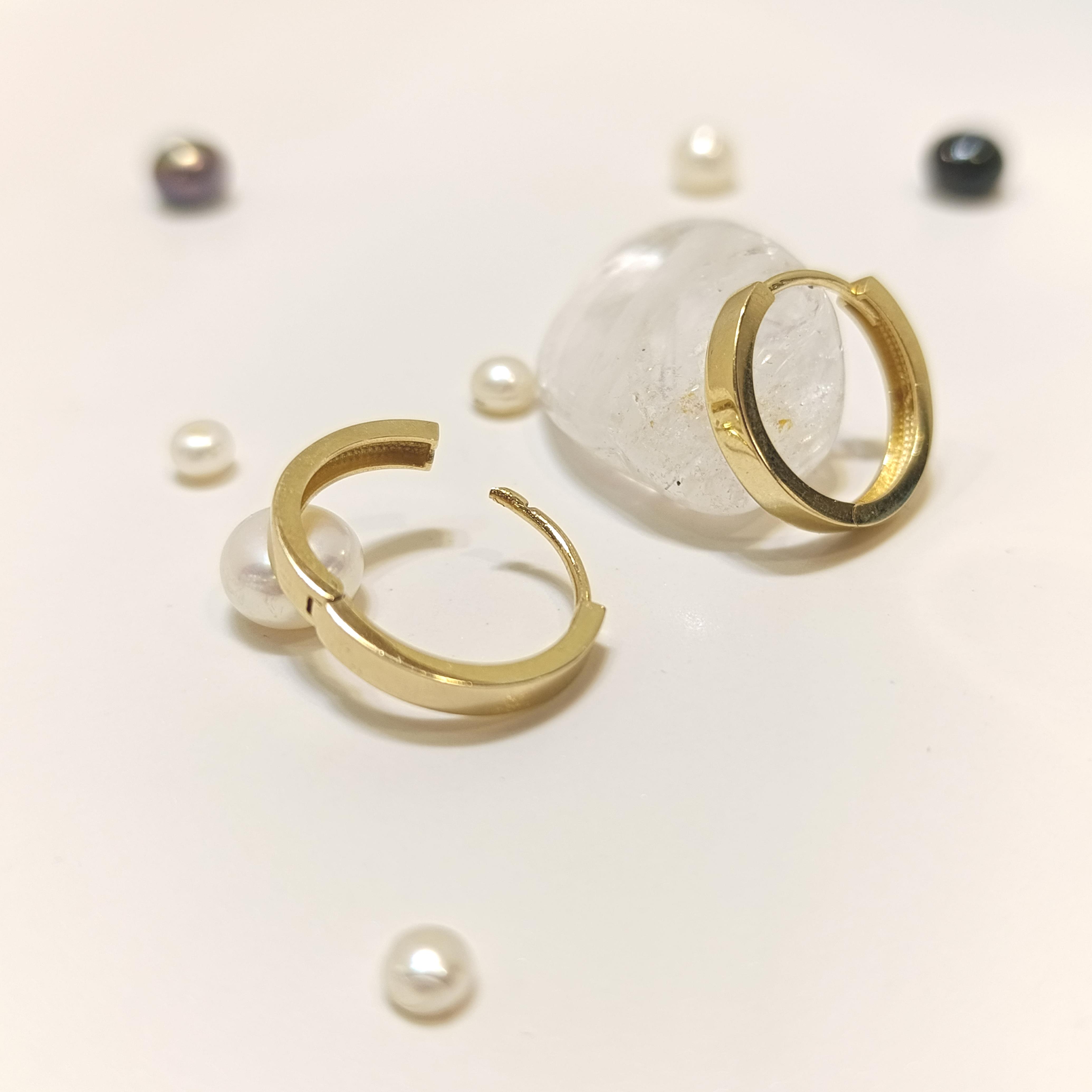 17.5mm Klasik Ray Halka Hagi Küpe 14 Ayar Altın HD VİDEOLU