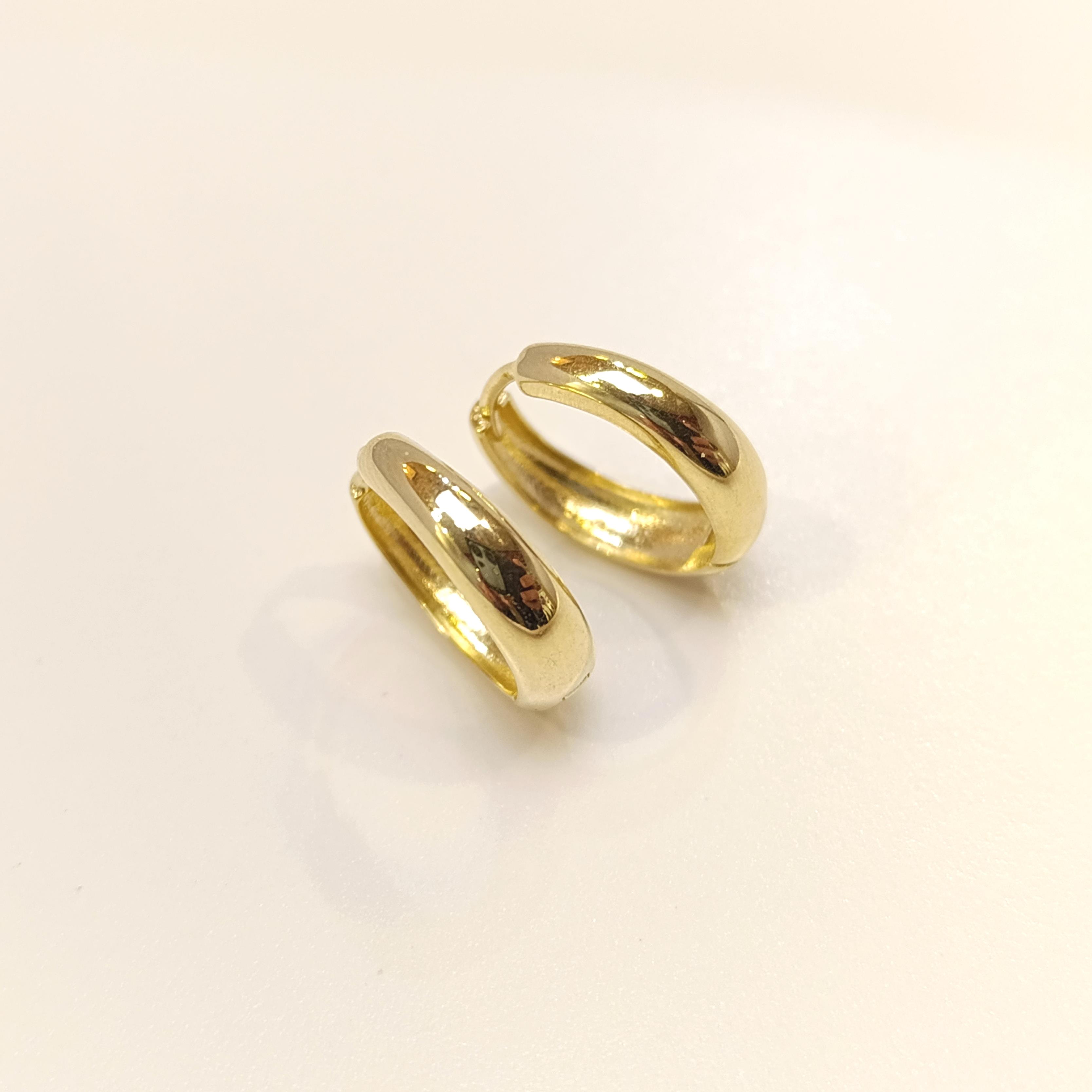 17.5mm Klasik Süzme Halka Küpe 14 Ayar Altın HD VİDEOLU