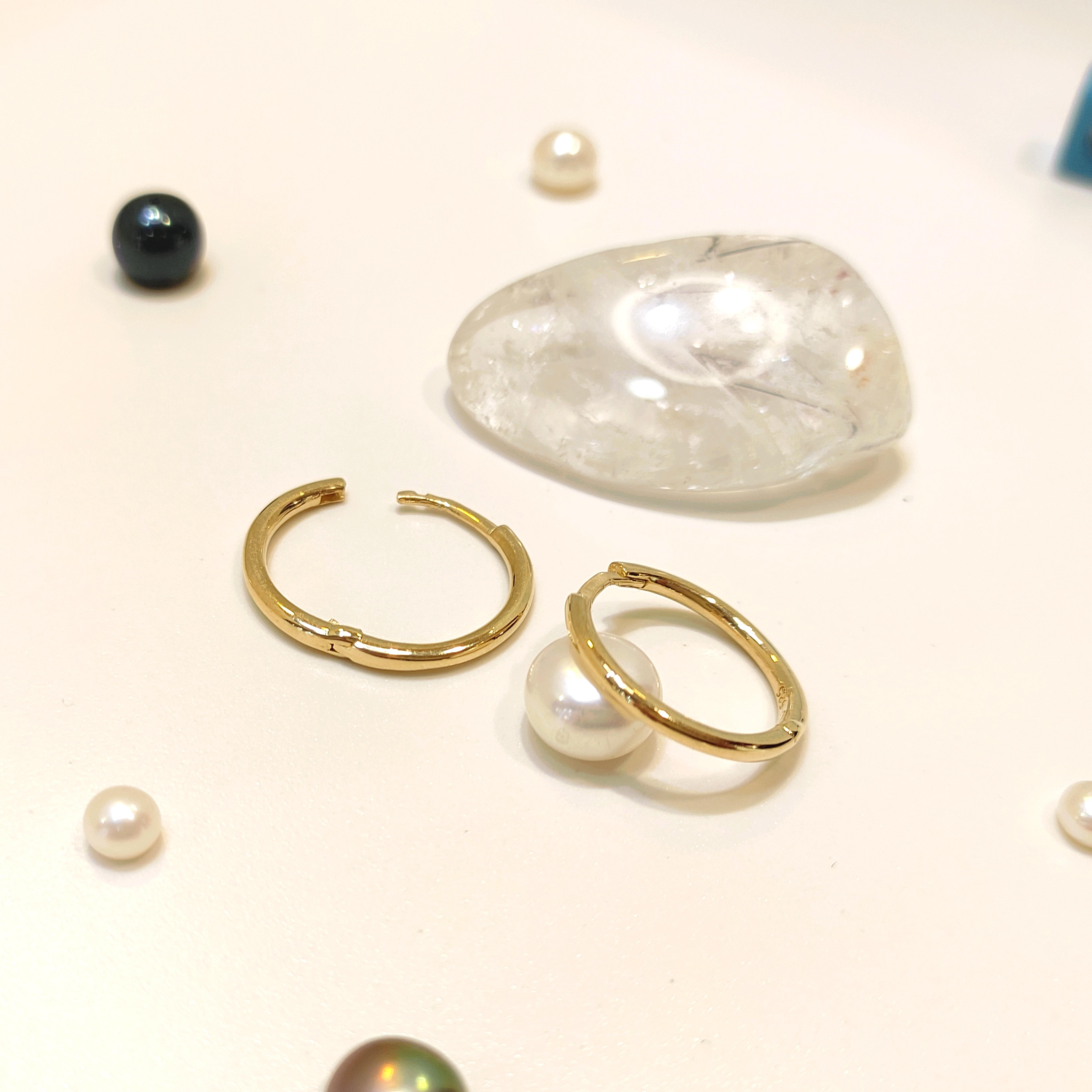 17mm Döküm Klaşik Halka Küpe 14 Ayar Altın 