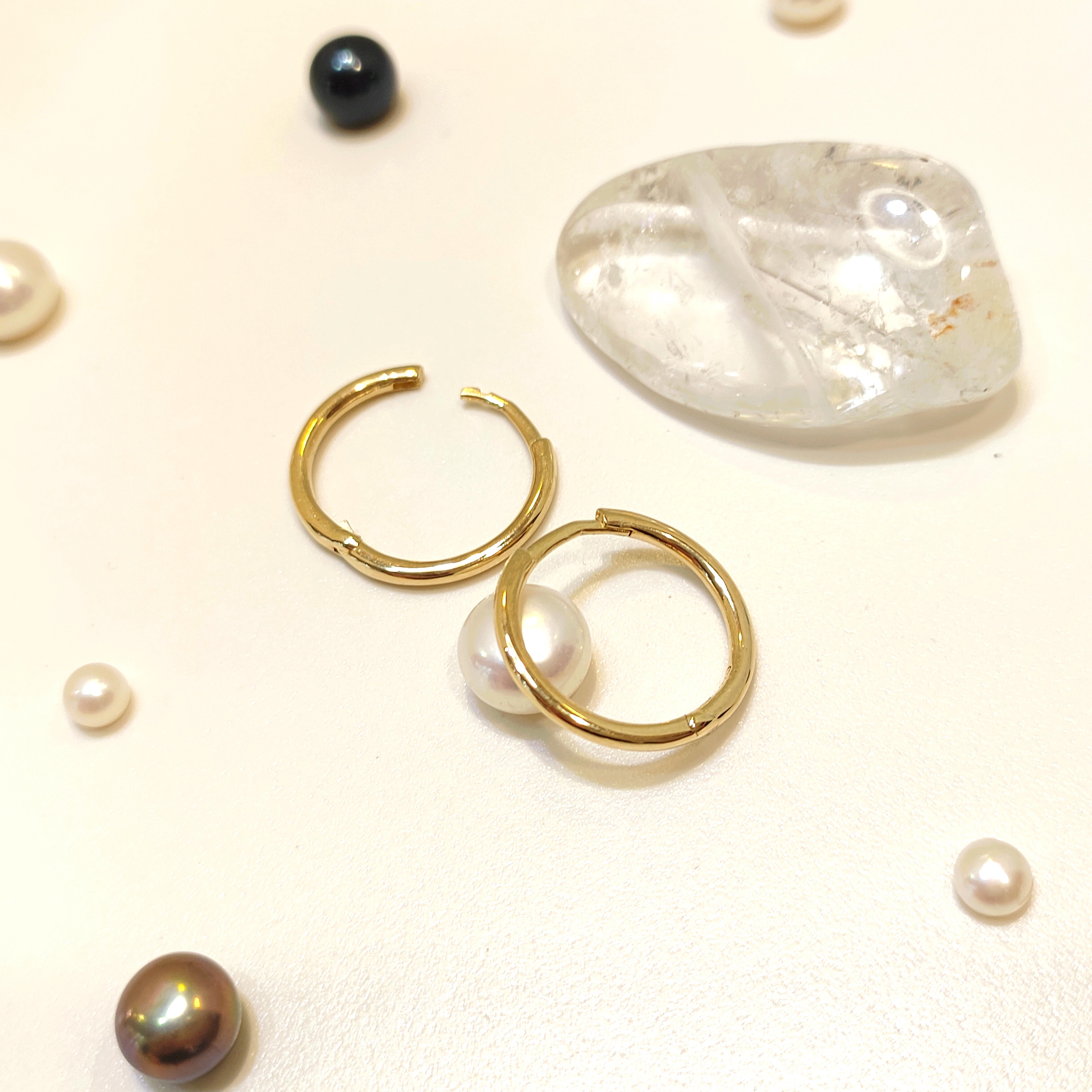 17mm Döküm Klaşik Halka Küpe 14 Ayar Altın 