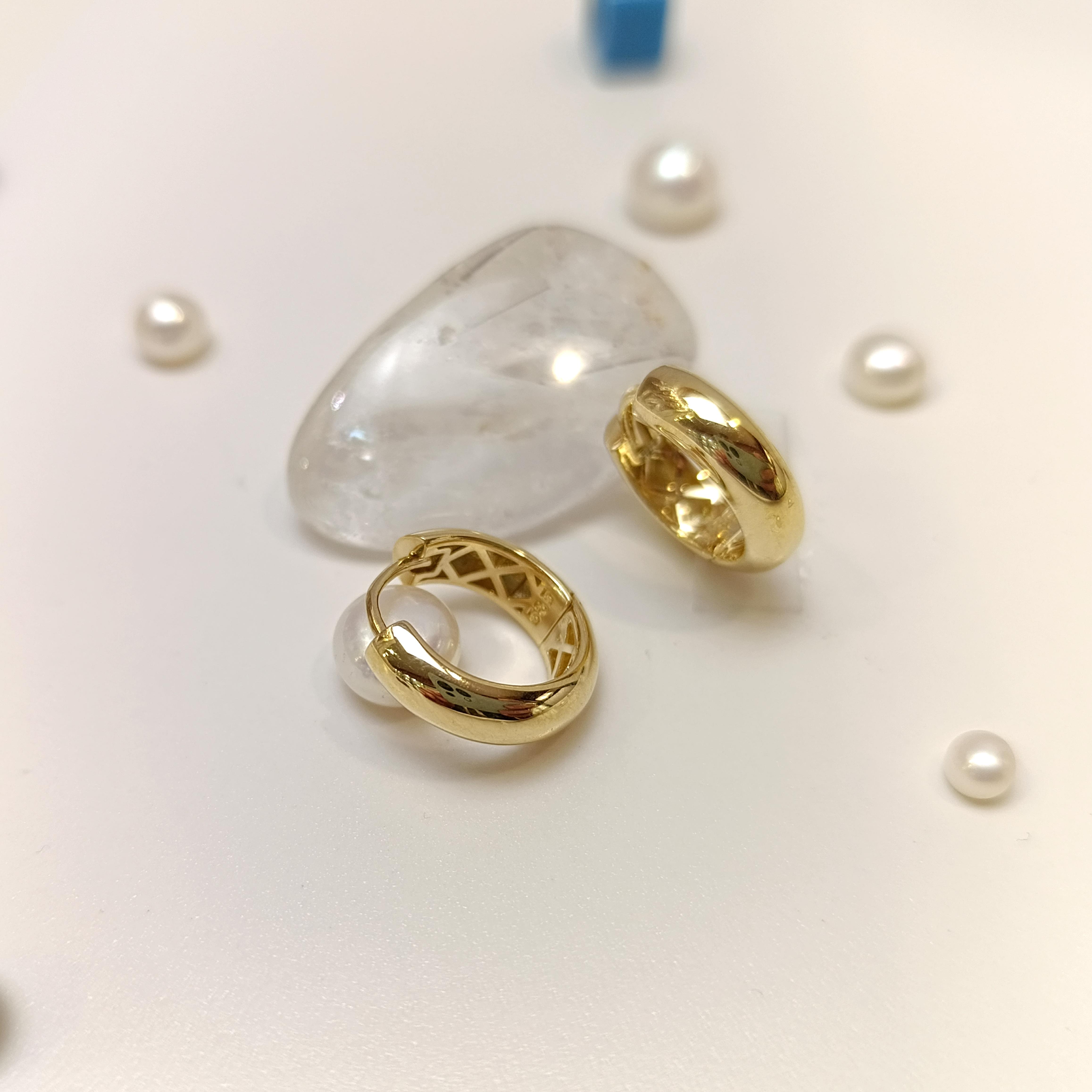 17mm Klasik Bombeli Halka Küpe 14 Ayar Altın HD VİDEOLU