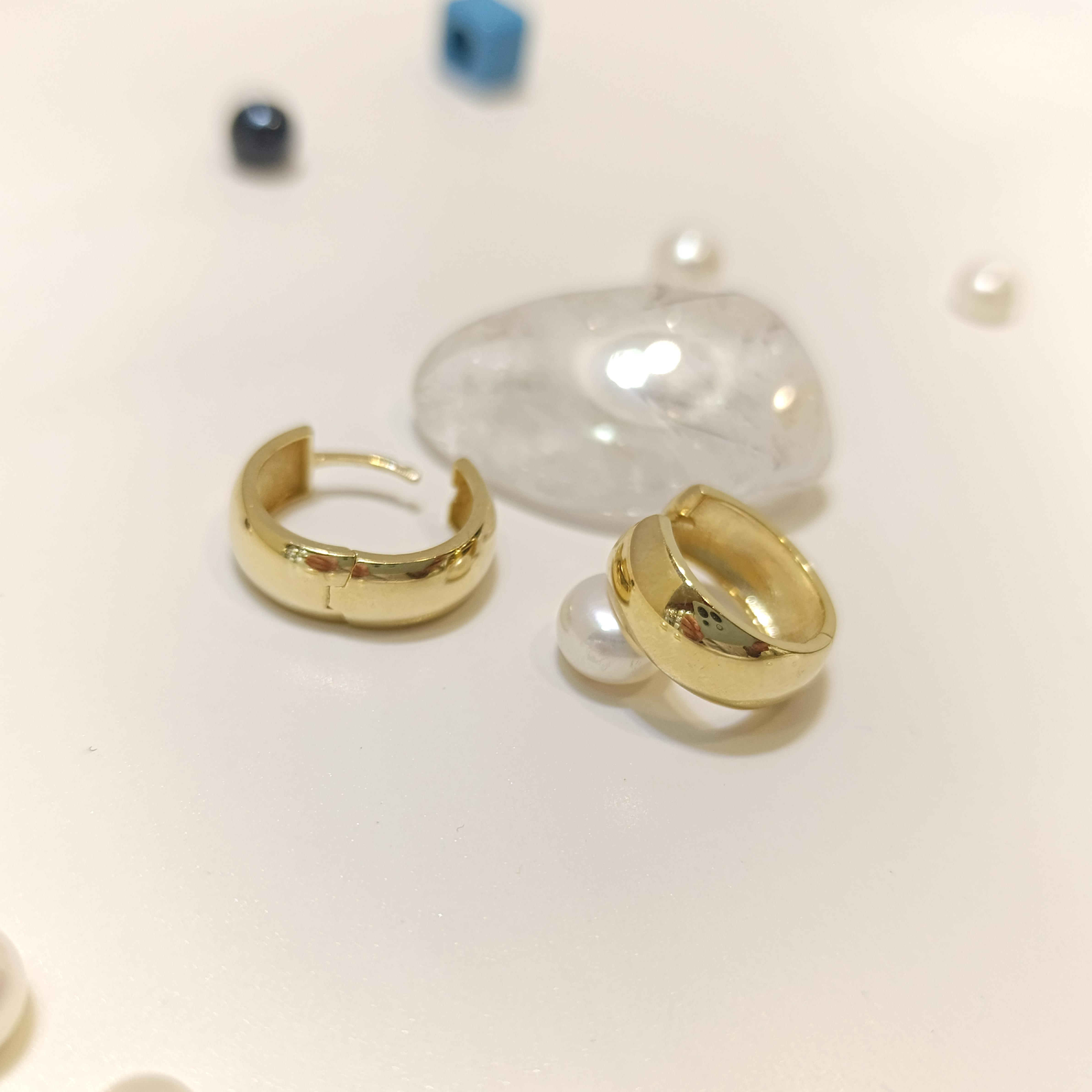 17mm Klasik Hagi Halka Küpe 14 Ayar Altın HD VİDEOLU