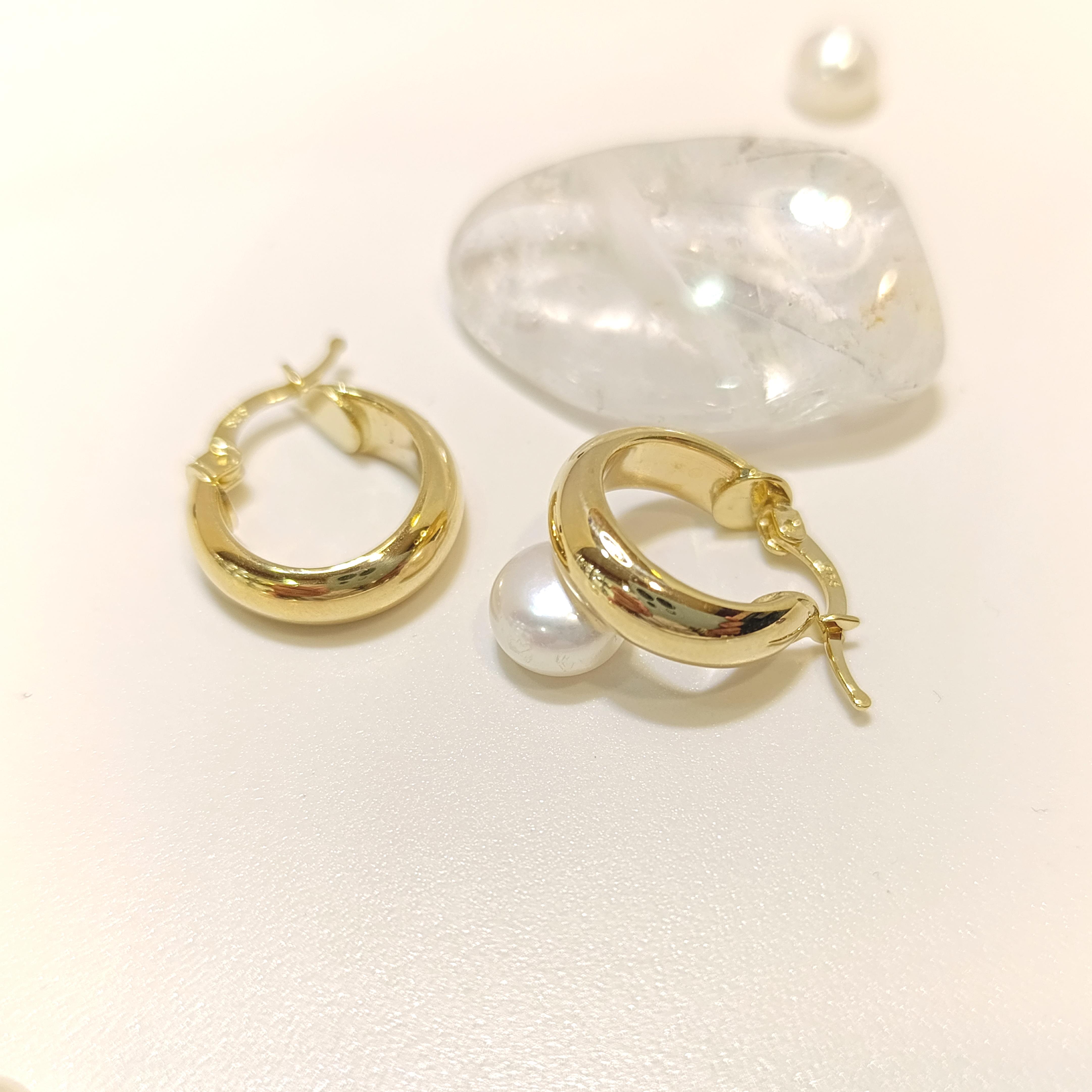 17mm Klasik Halka Küpe 14 Ayar Altın HD VİDEOLU