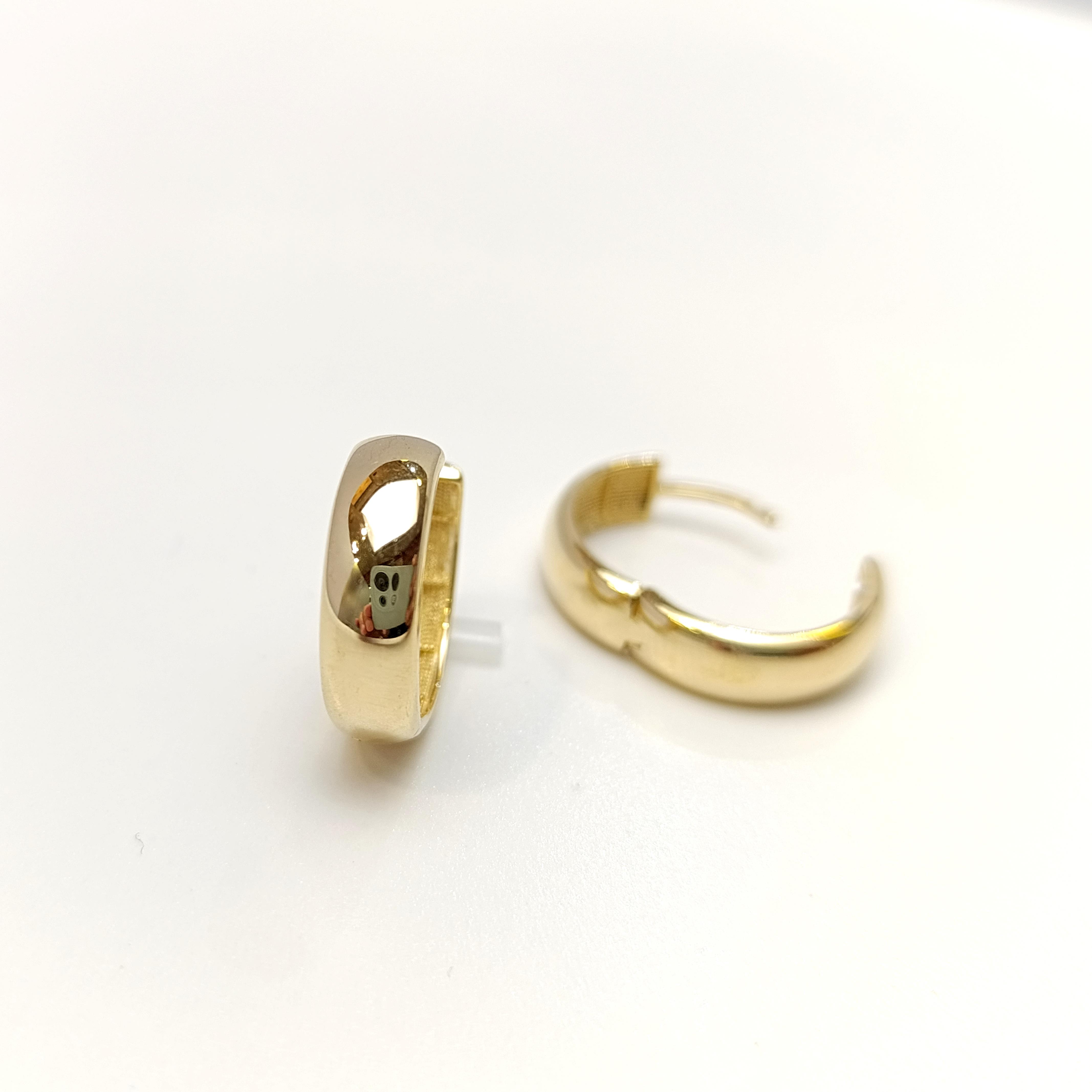 18.5mm Klasik Halka Küpe 14 Ayar Altın HD VİDEOLU