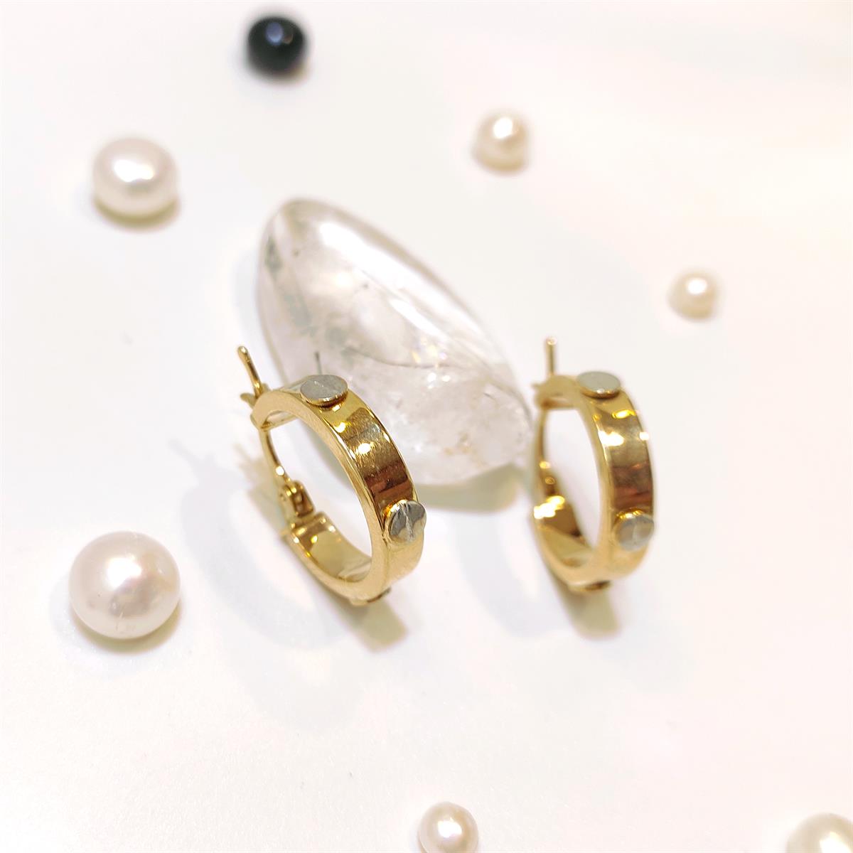 18.5mm Vida Başı Halka Küpe 14 Ayar Altın HD VİDEOLU