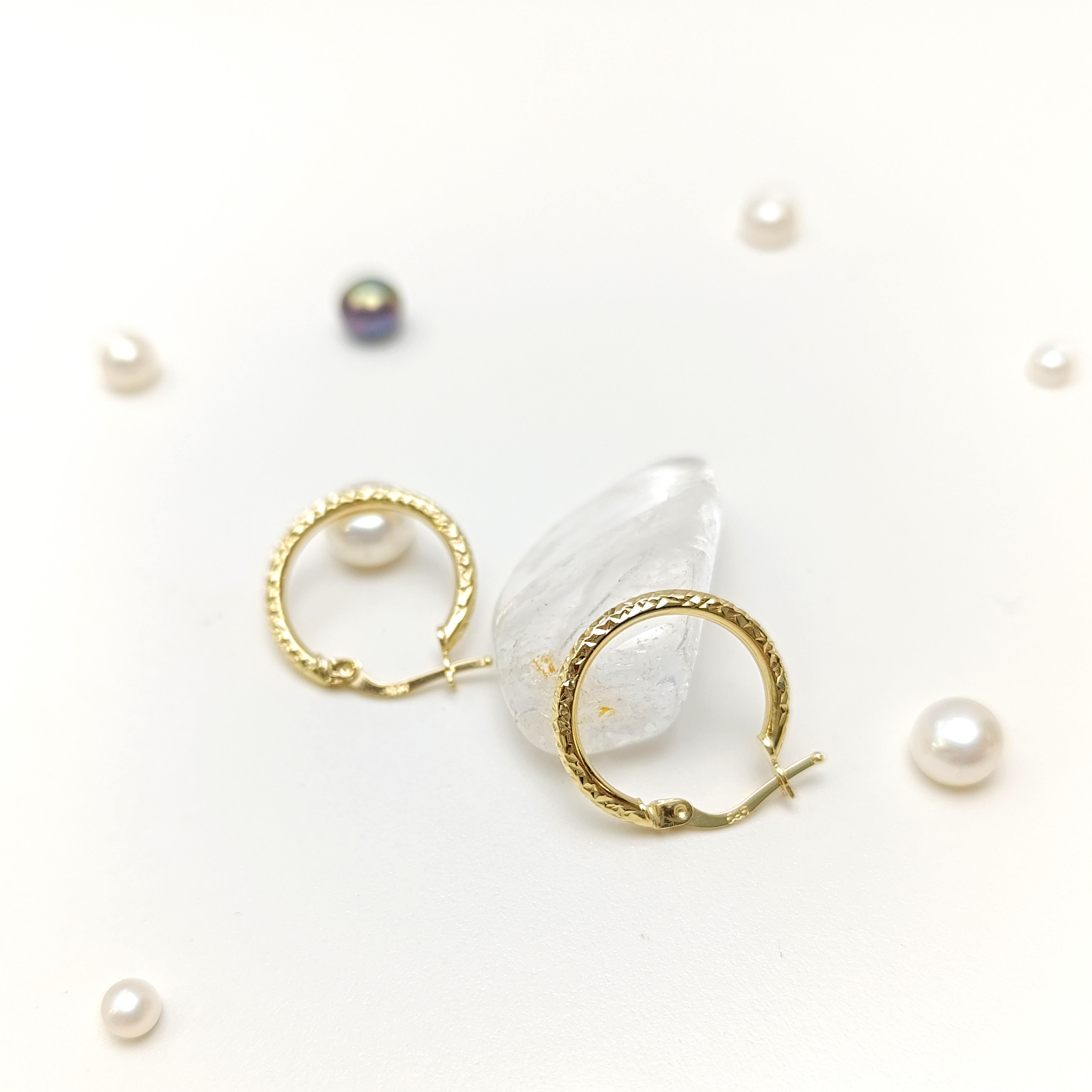 19mm Tam Tur Kalemli Halka Küpe 14 Ayar Altın HD VİDEOLU