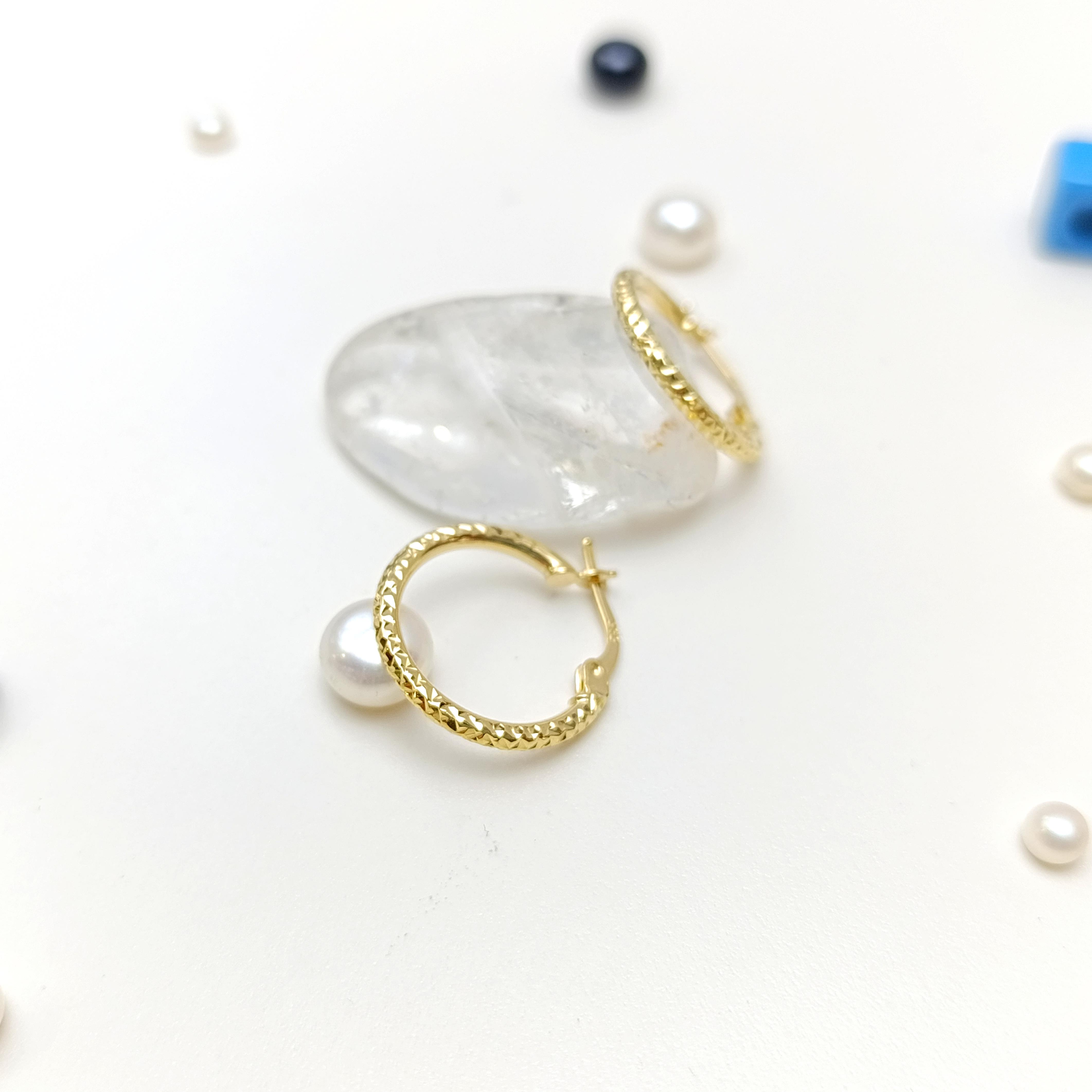 19mm Tam Tur Kalemli Halka Küpe 14 Ayar Altın HD VİDEOLU