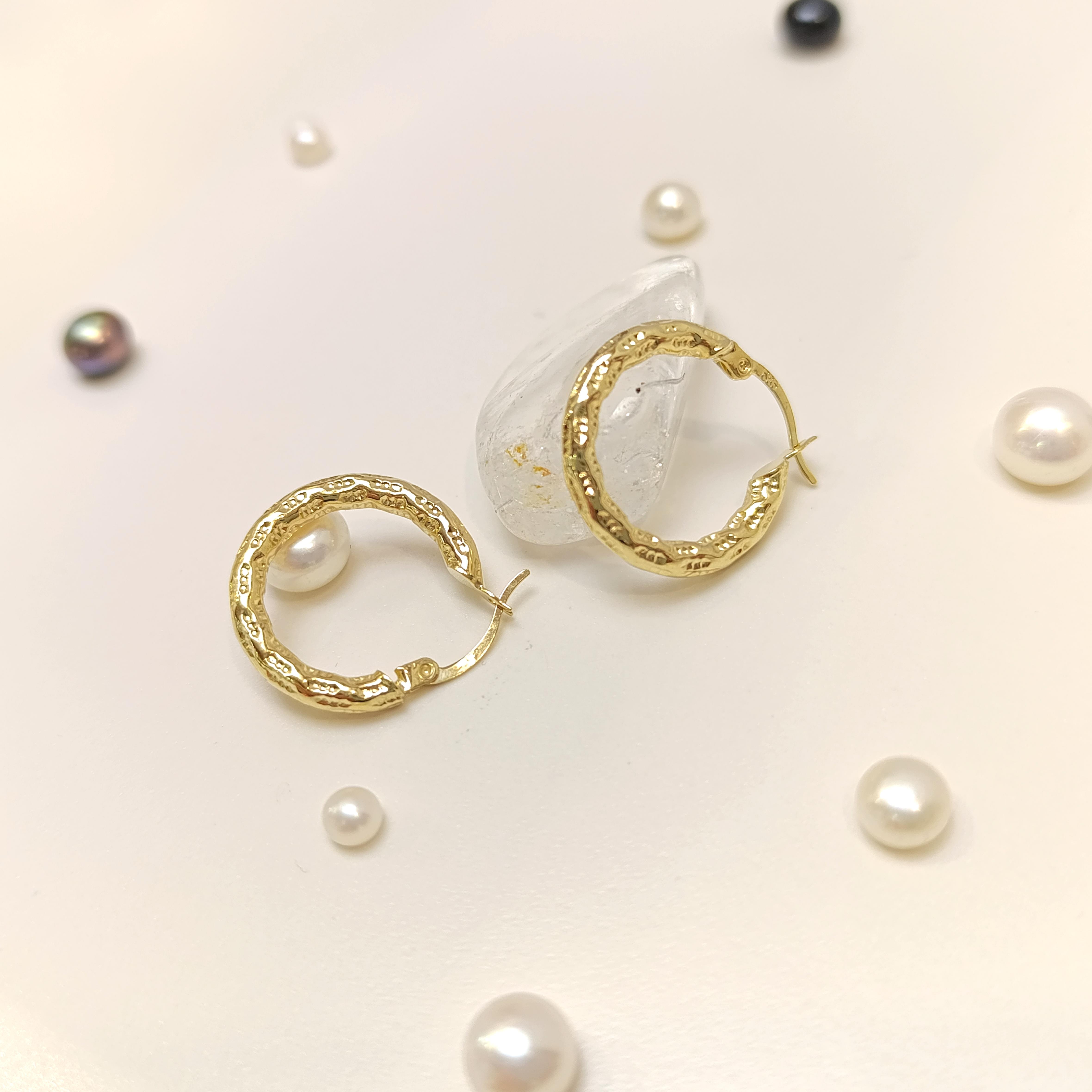 20mm Kalemli Halka Küpe 14 Ayar Altın HD VİDEOLU