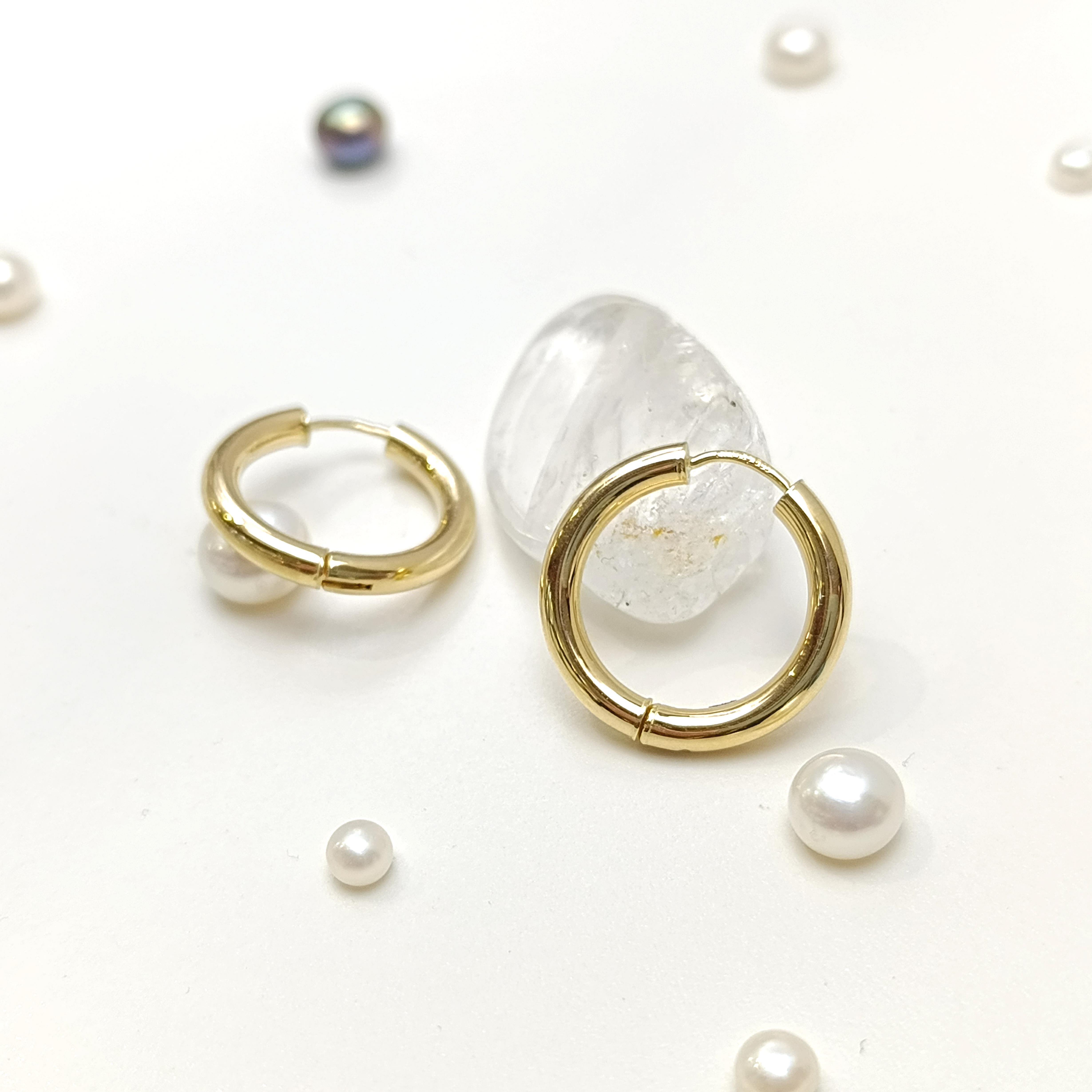 20mm Klasik Bombeli Halka Küpe 14 Ayar Altın HD VİDEOLU