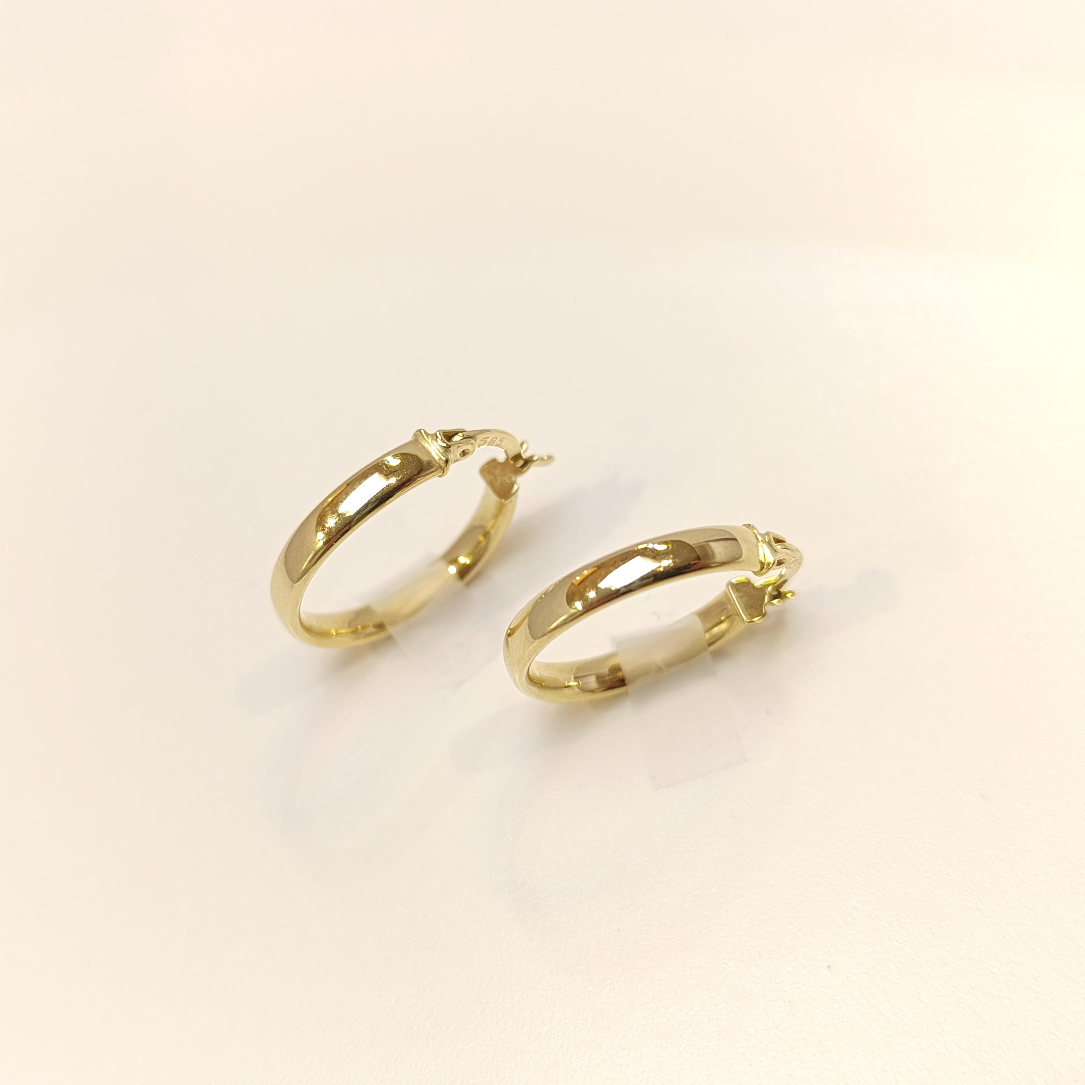 21.5mm Klasik Halka Küpe 14 Ayar Altın HD VİDEOLU