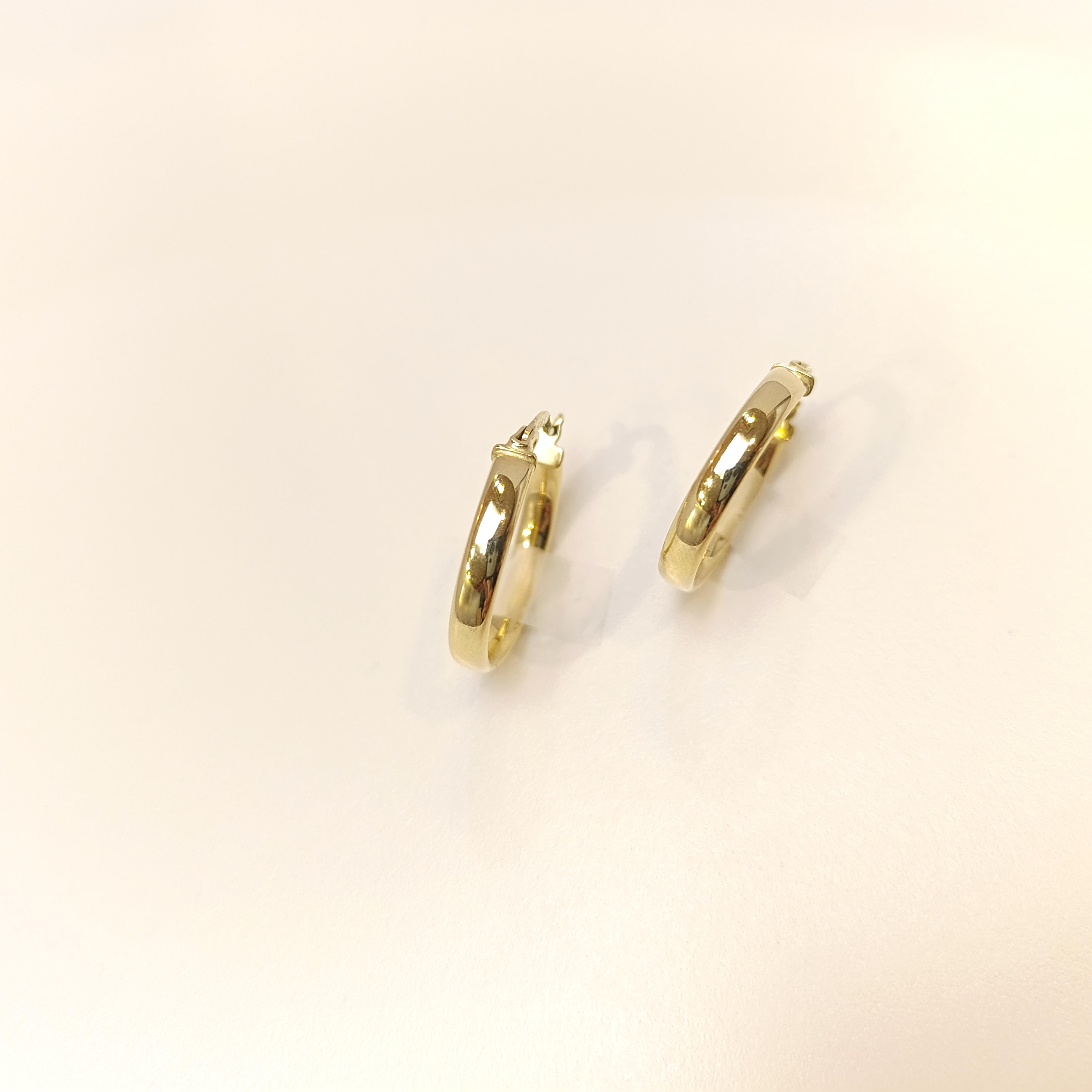 21.5mm Klasik Halka Küpe 14 Ayar Altın HD VİDEOLU