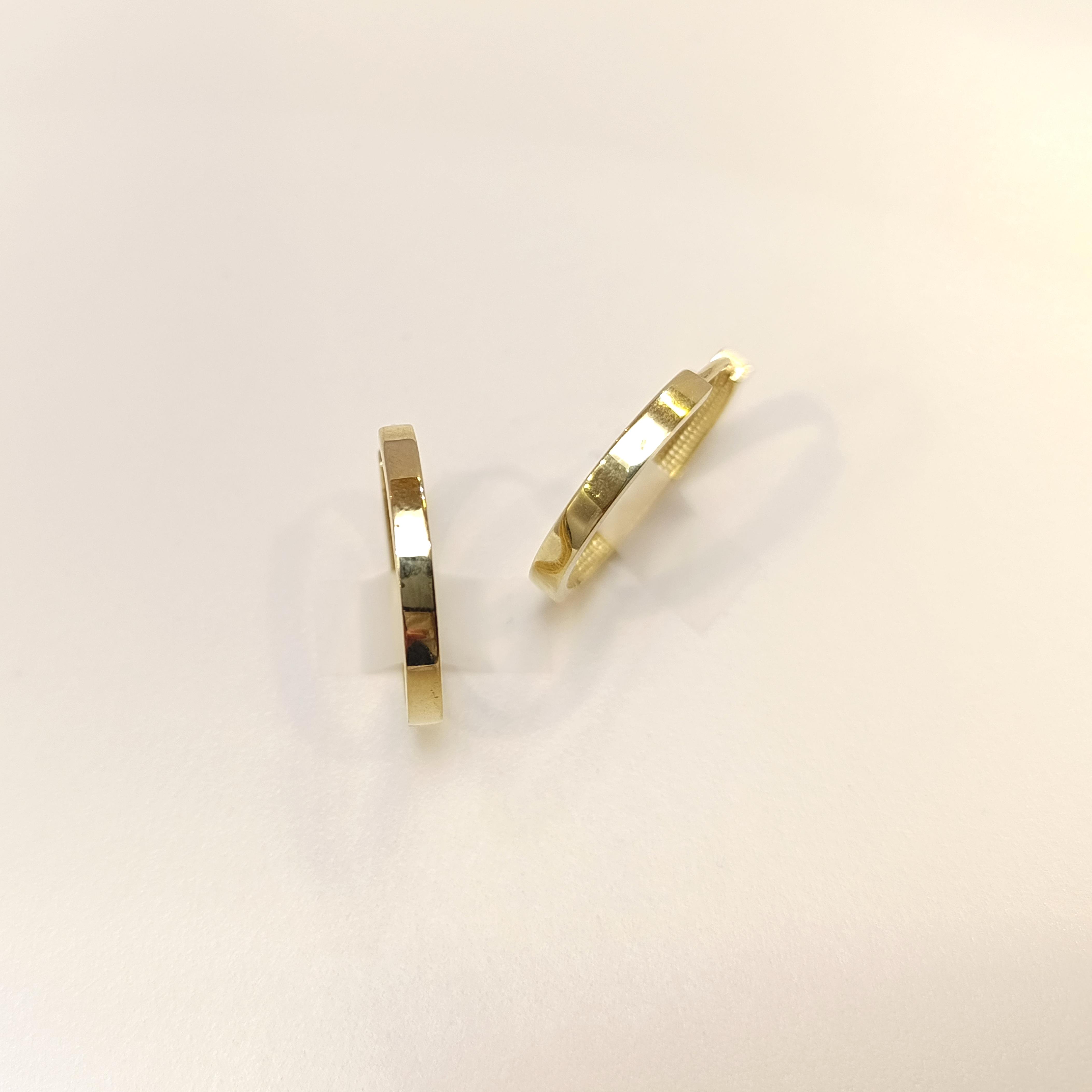 21.5mm Klasik Ray Halka Küpe 14 Ayar Altın HD VİDEOLU