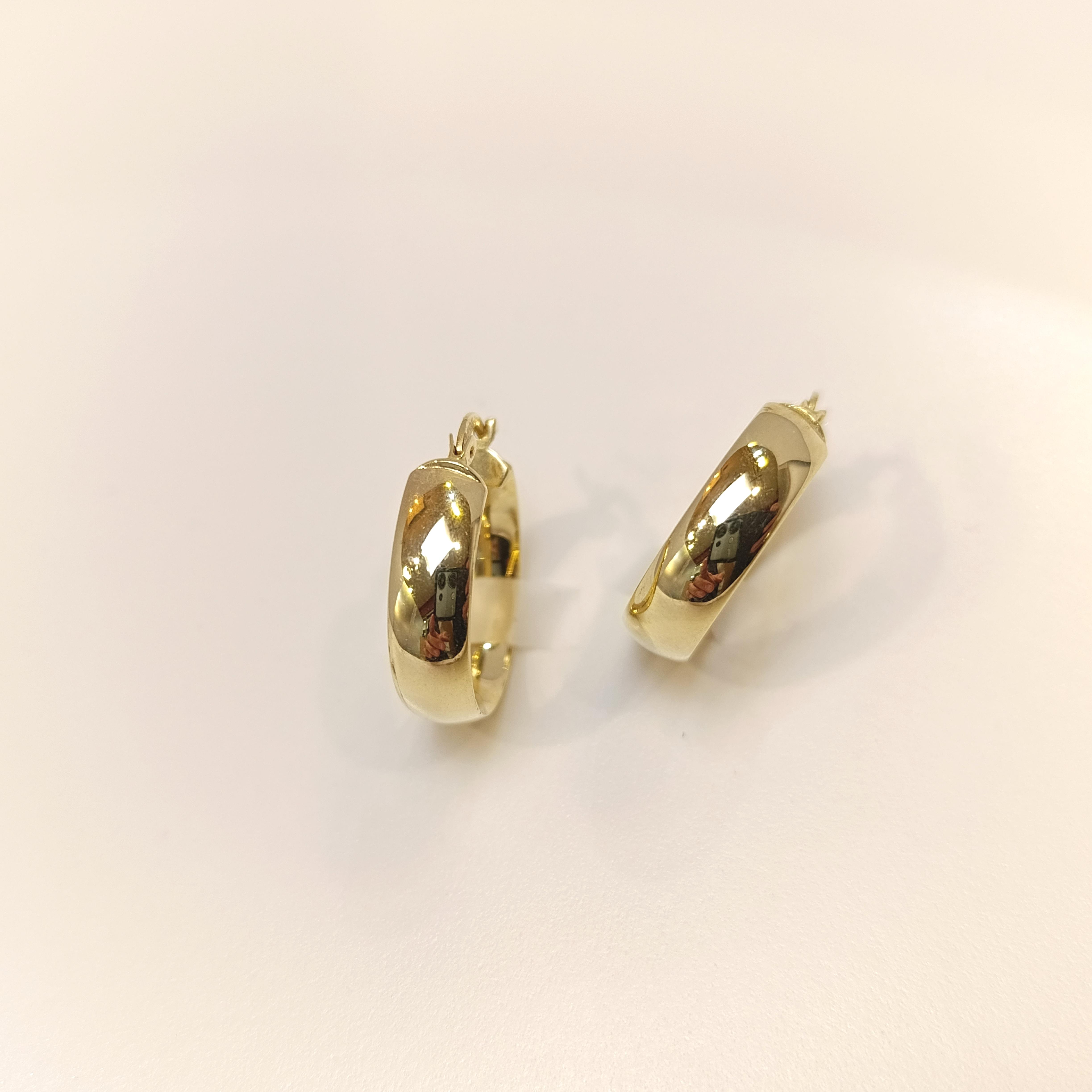 21.3mm Klasik Halka Küpe 14 Ayar Altın HD VİDEOLU