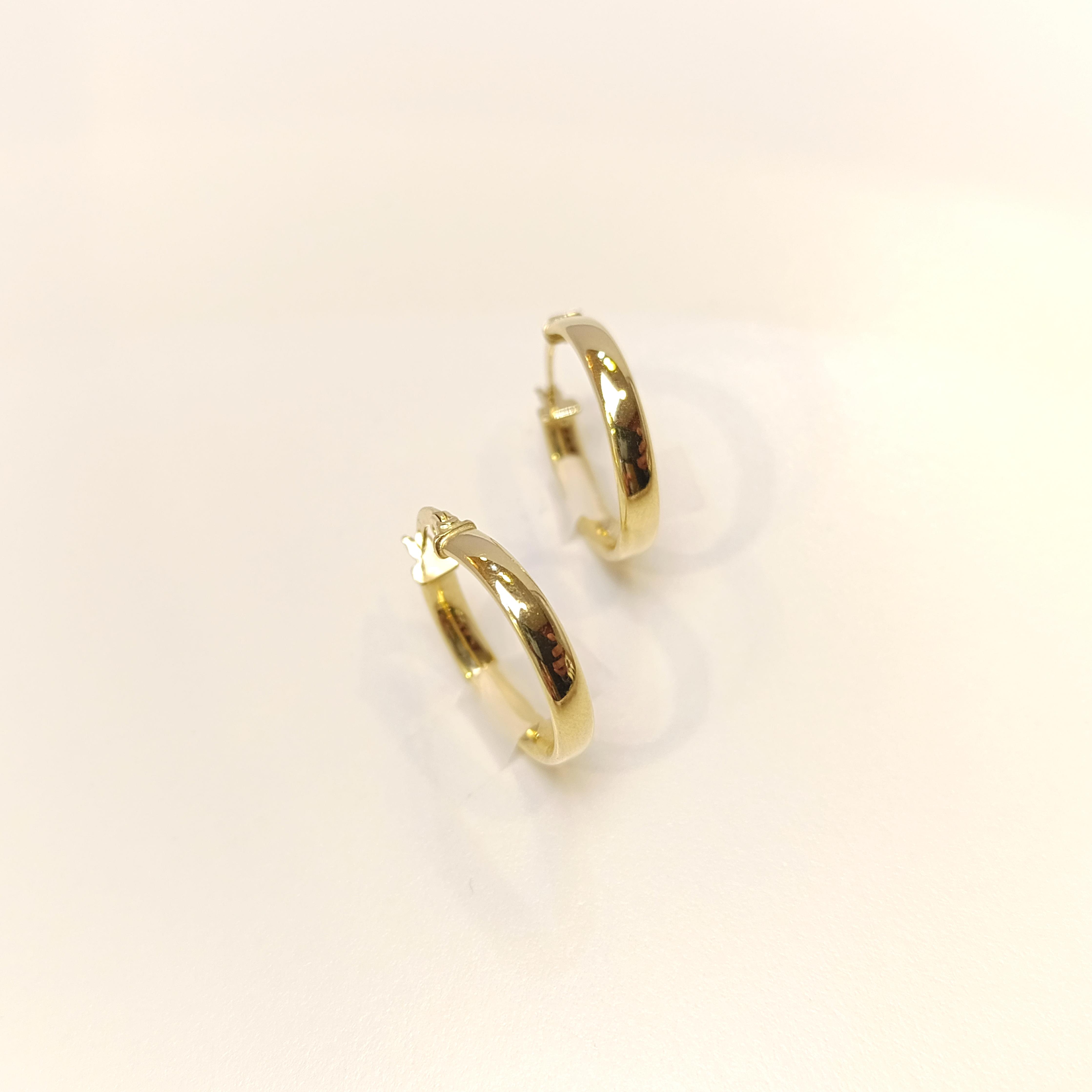 21.5mm Klasik Halka Küpe 14 Ayar Altın HD VİDEOLU