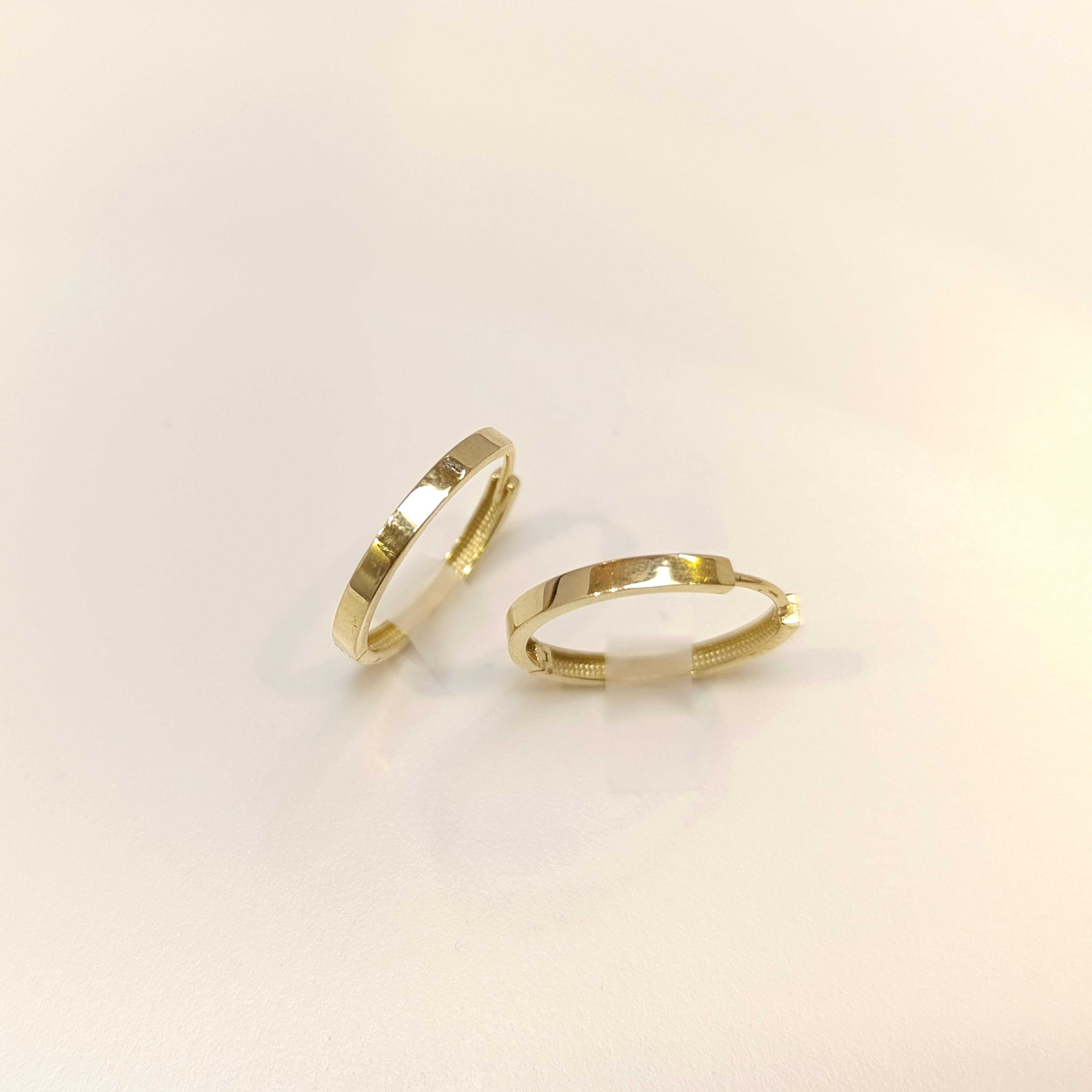 21.5mm Klasik Ray Halka Küpe 14 Ayar Altın HD VİDEOLU