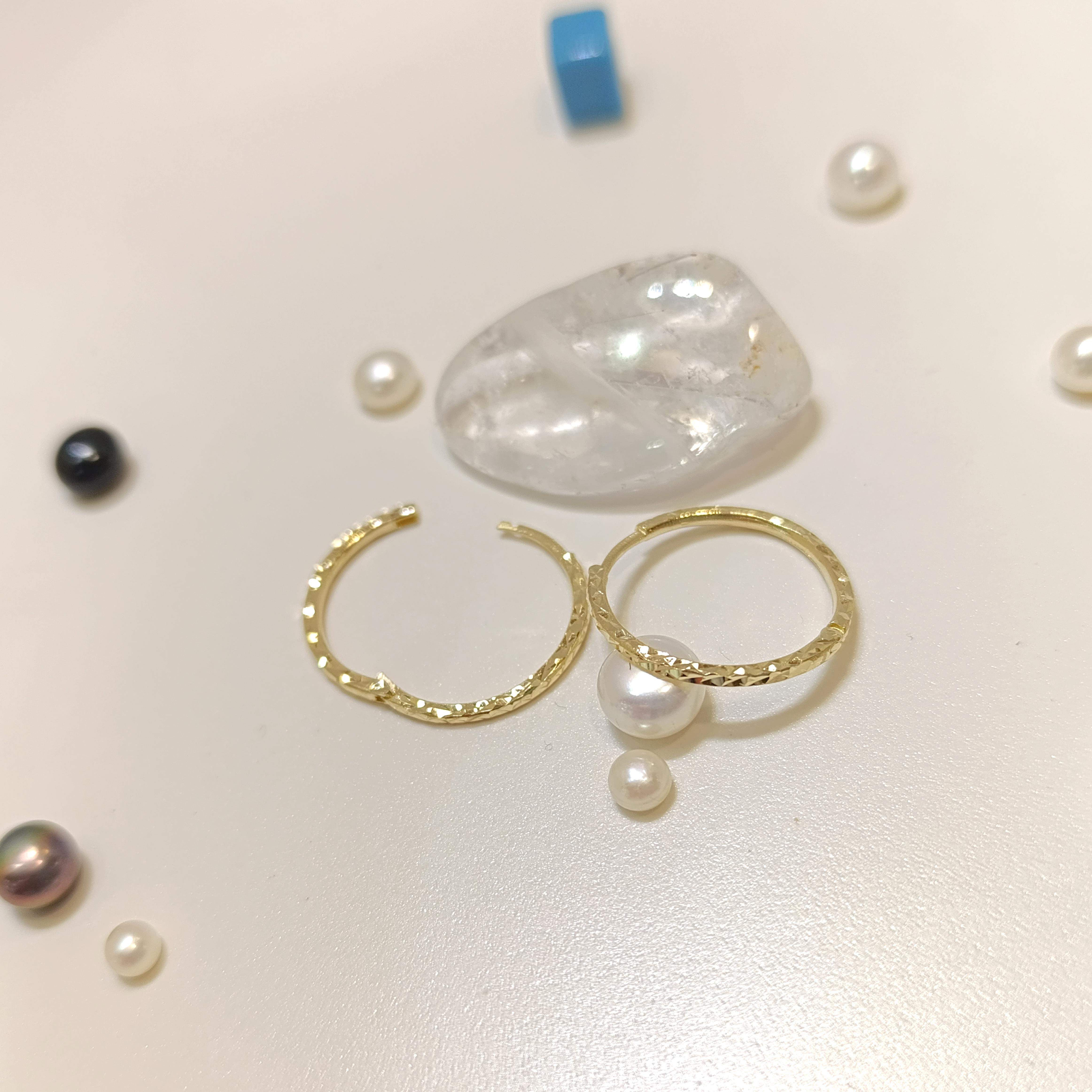 21mm Kalem İşlemeli Halka Küpe 14 Ayar Altın HD VİDEOLU