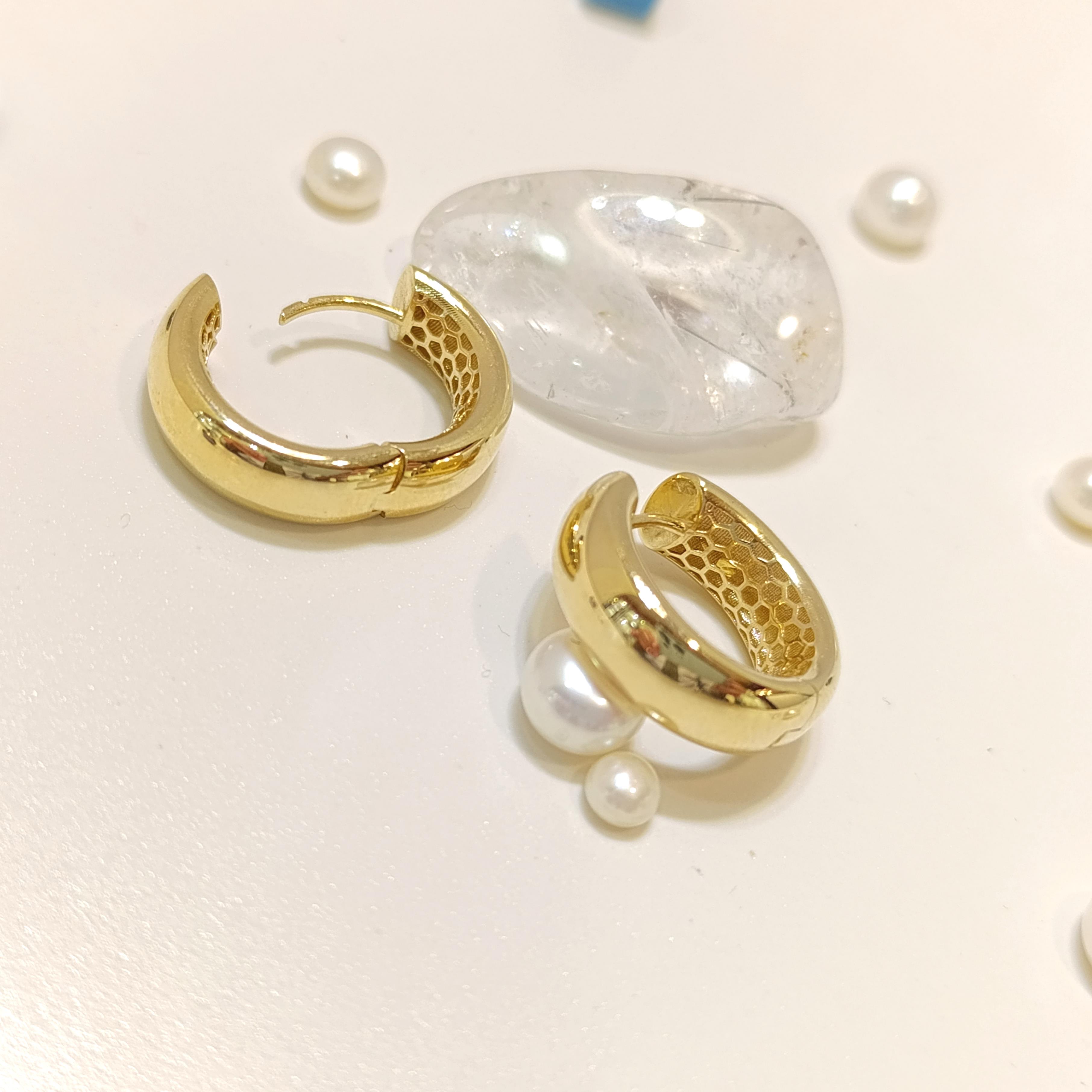 21mm Klasik Bombeli Halka Küpe 14 Ayar Altın HD VİDEOLU