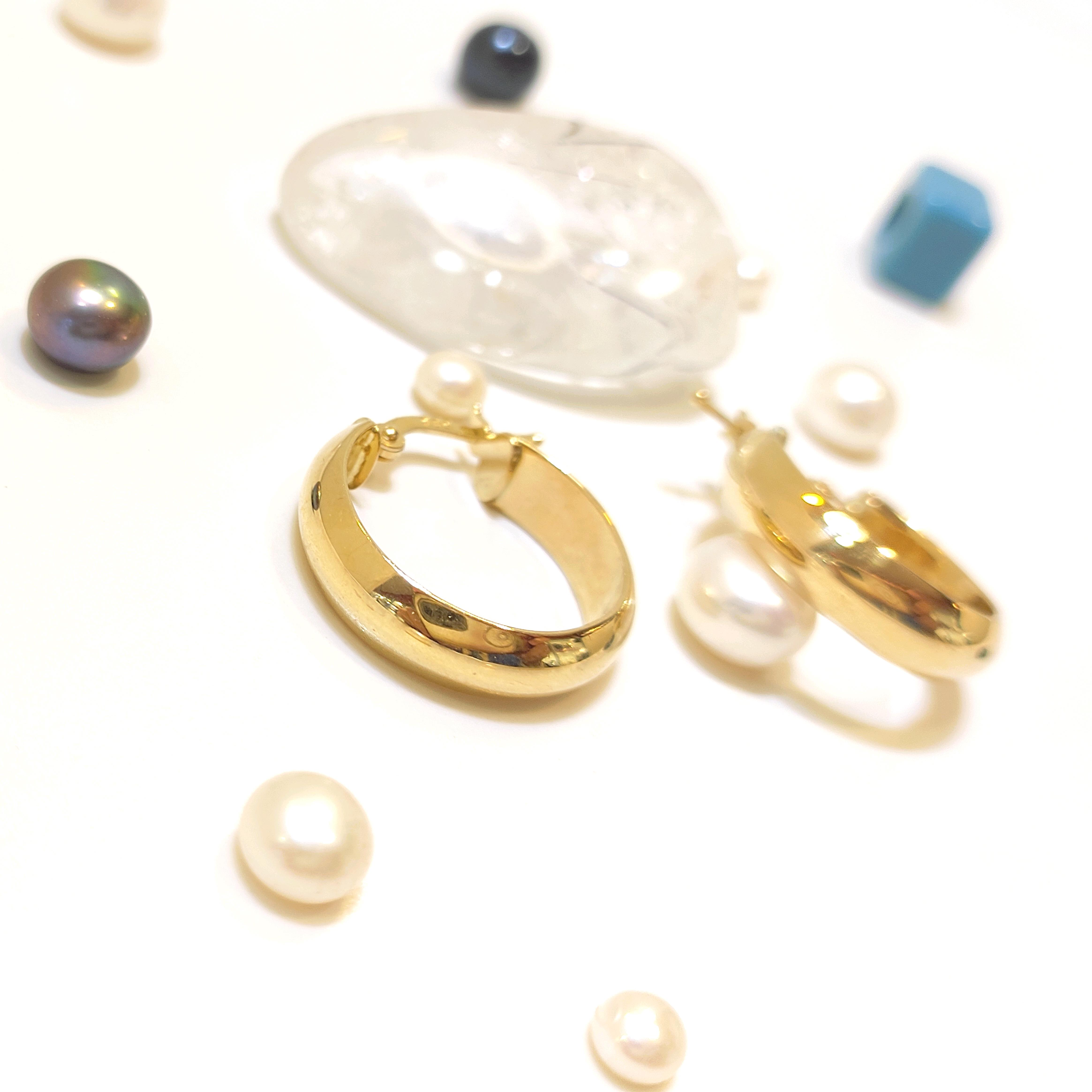 21mm Klasik Bombeli Halka Küpe 14 Ayar Altın HD VİDEOLU