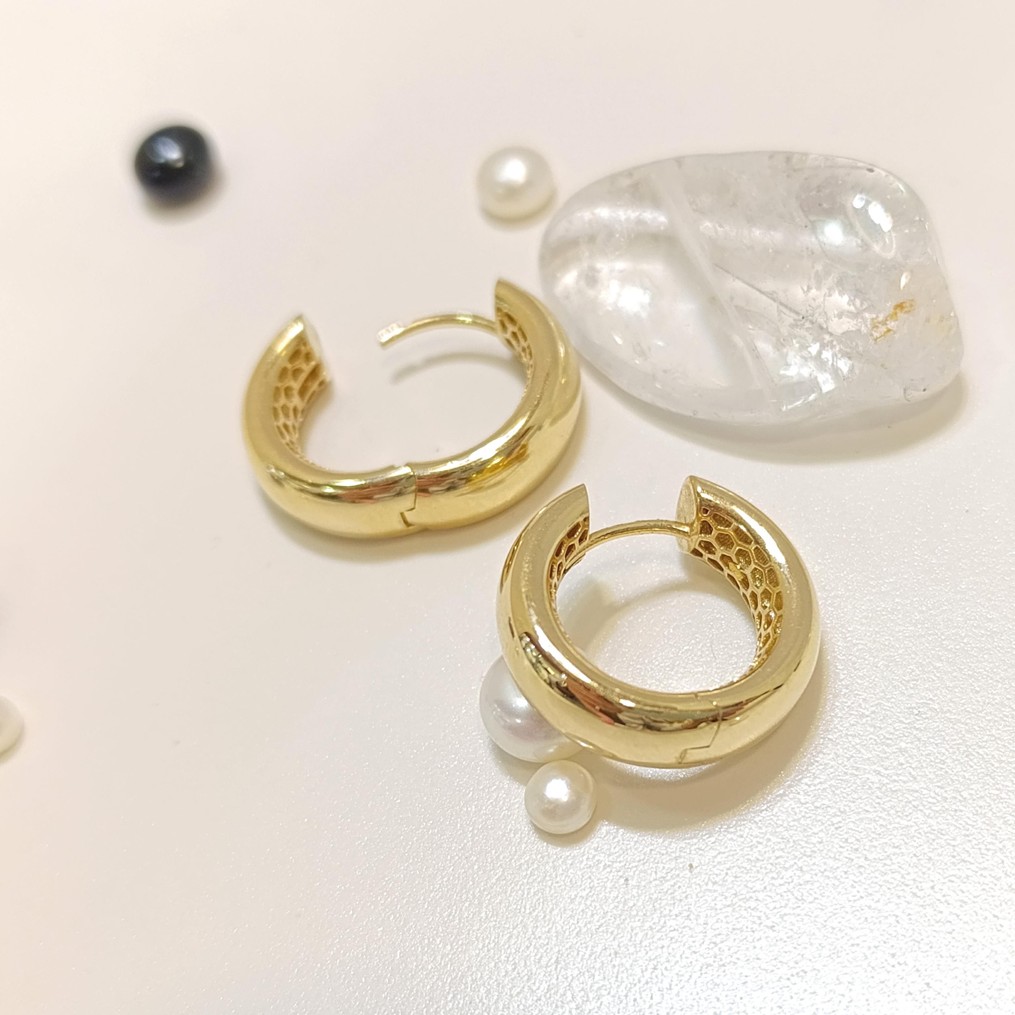 21mm Klasik Bombeli Halka Küpe 14 Ayar Altın HD VİDEOLU