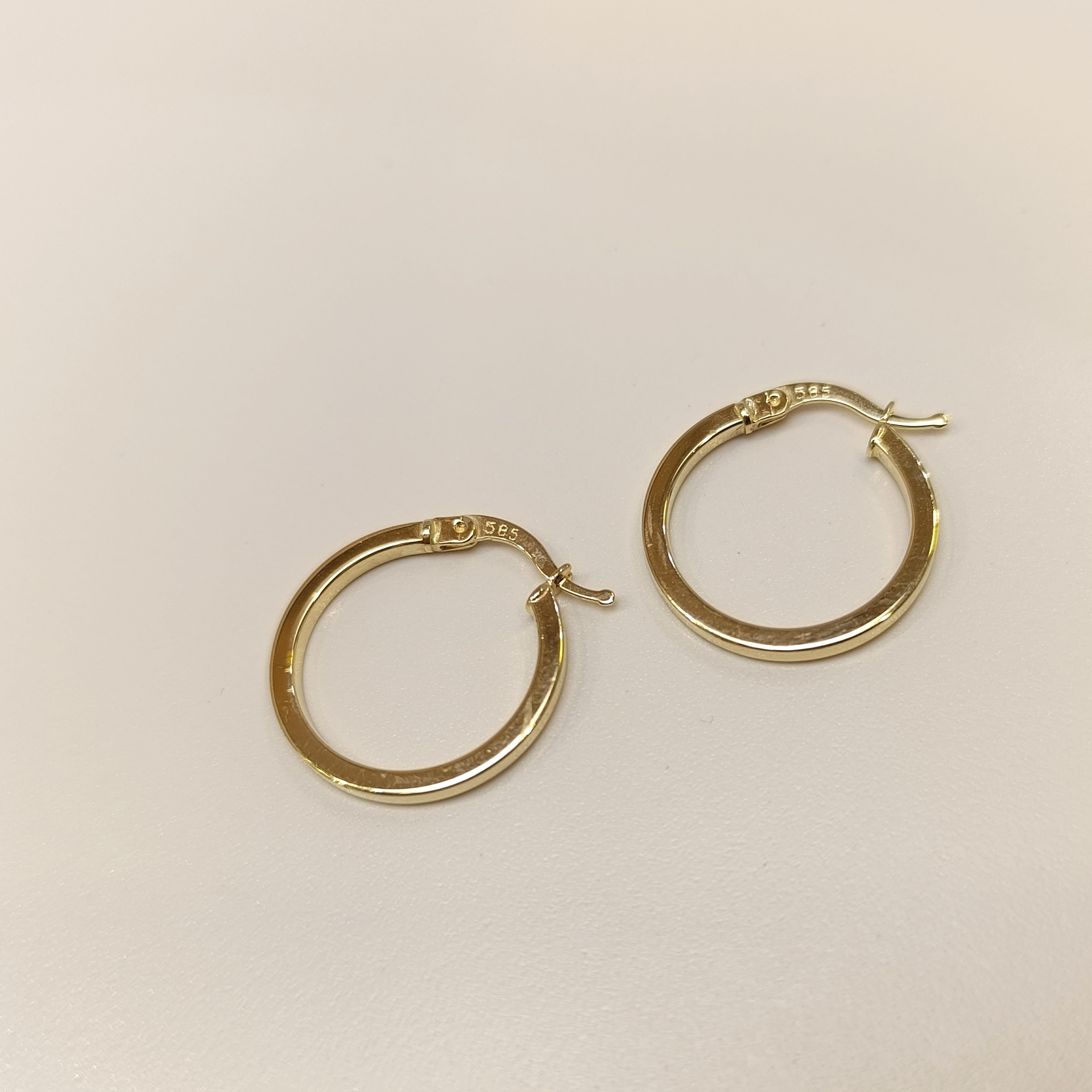 21mm Klasik Ray Halka Küpe 14 Ayar Altın HD VİDEOLU