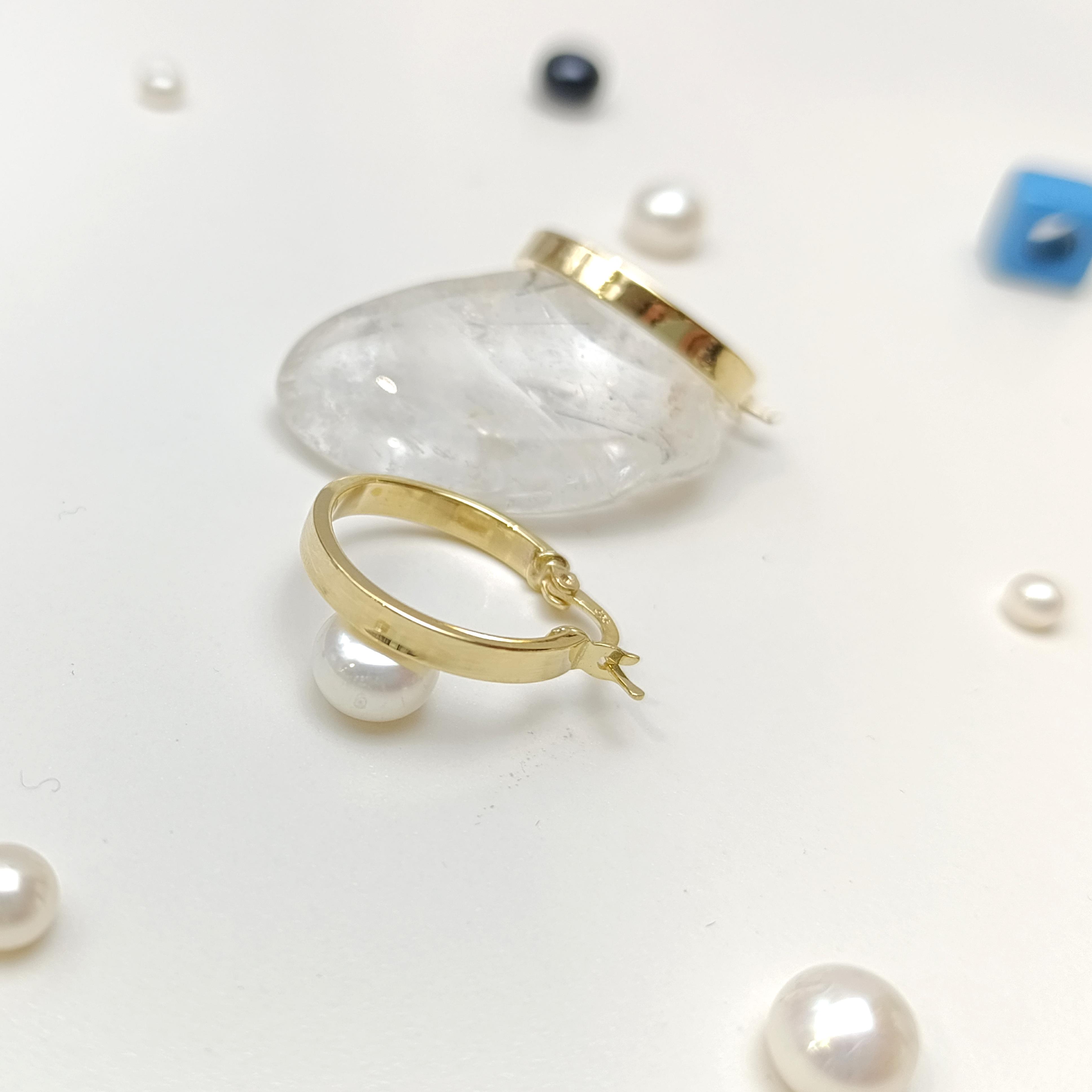 21mm Klasik Ray Halka Küpe 14 Ayar Altın HD VİDEOLU