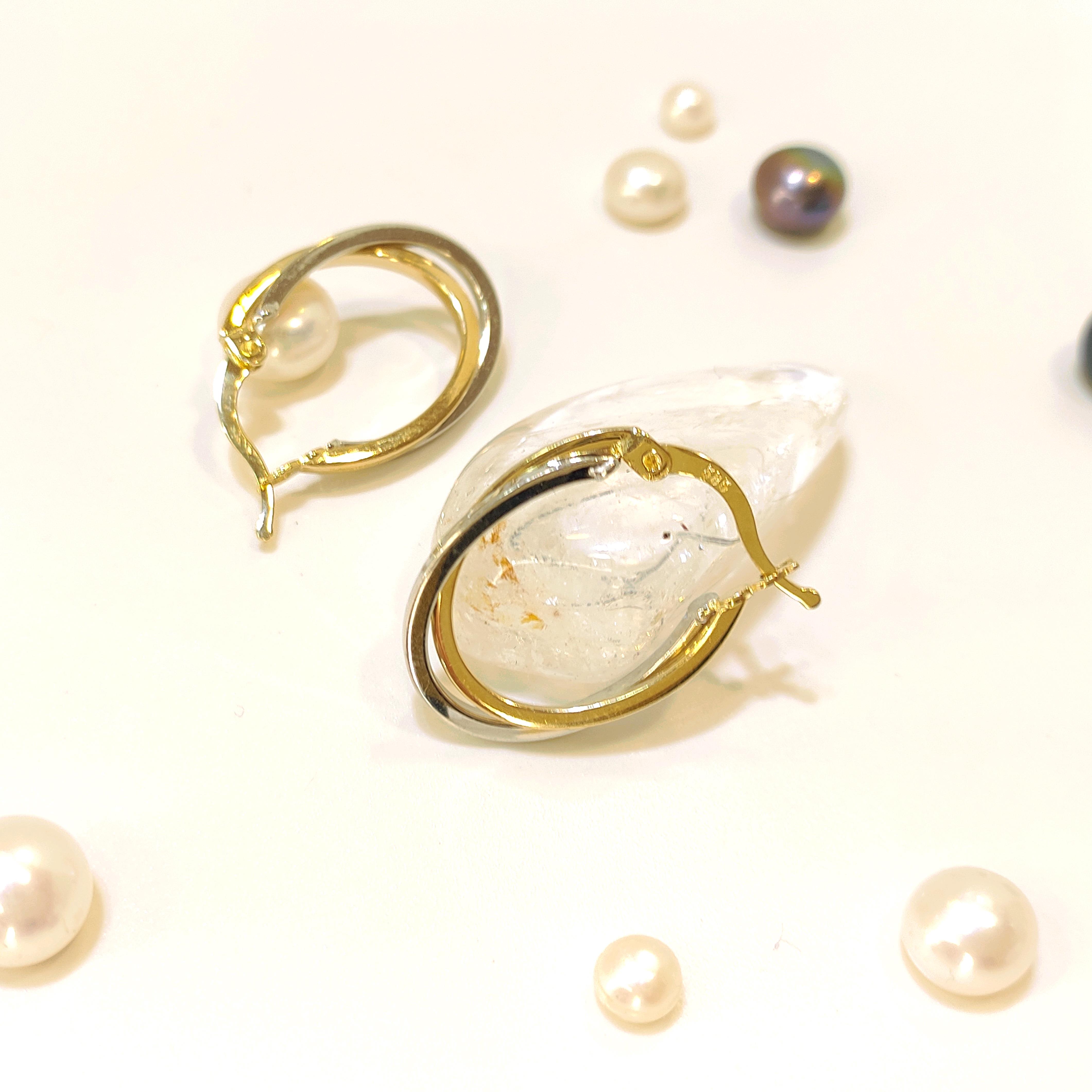 22mm İkili Halka Küpe 14 Ayar Altın 