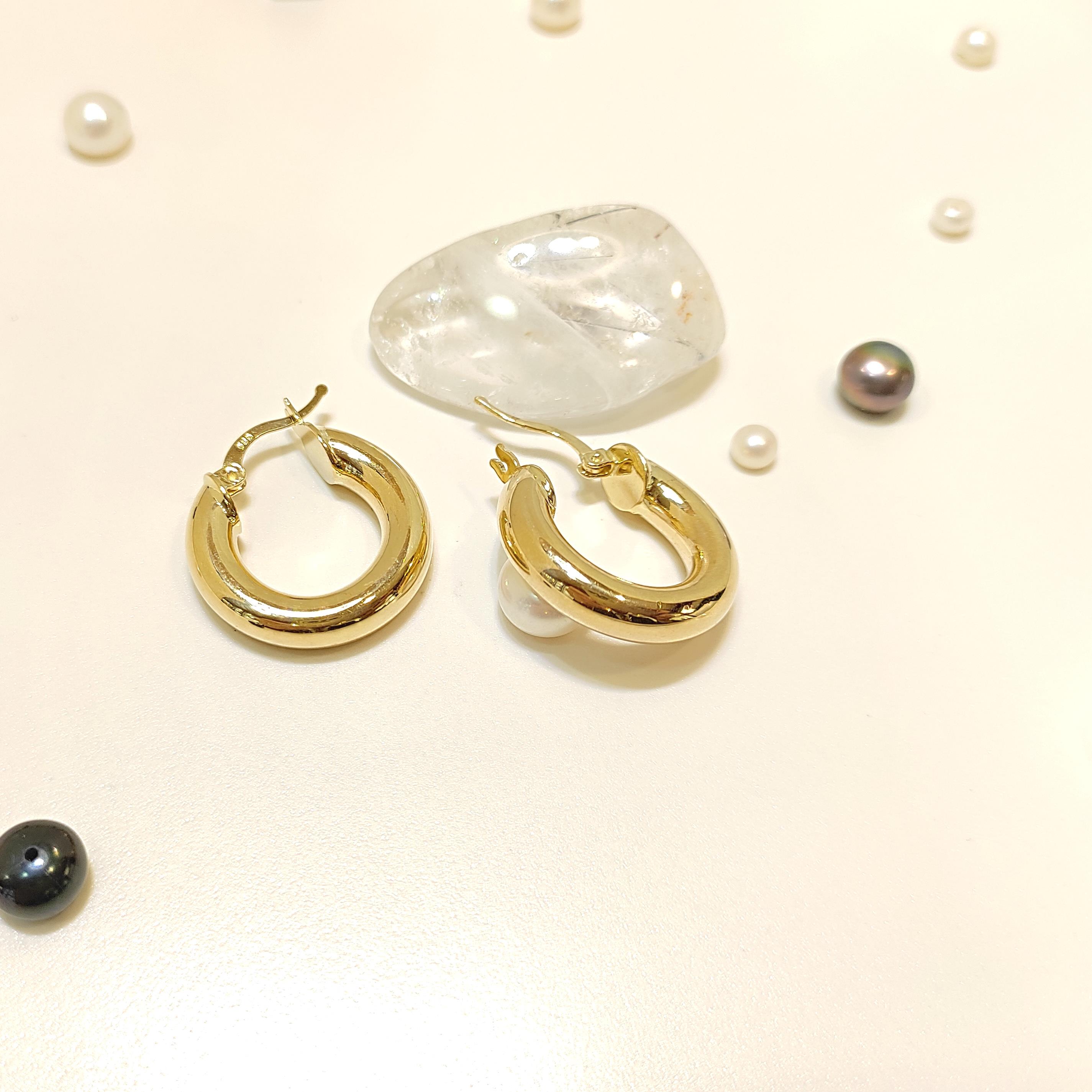 22mm Kalsik Halka Küpe 14 Ayar Altın HD VİDEOLU