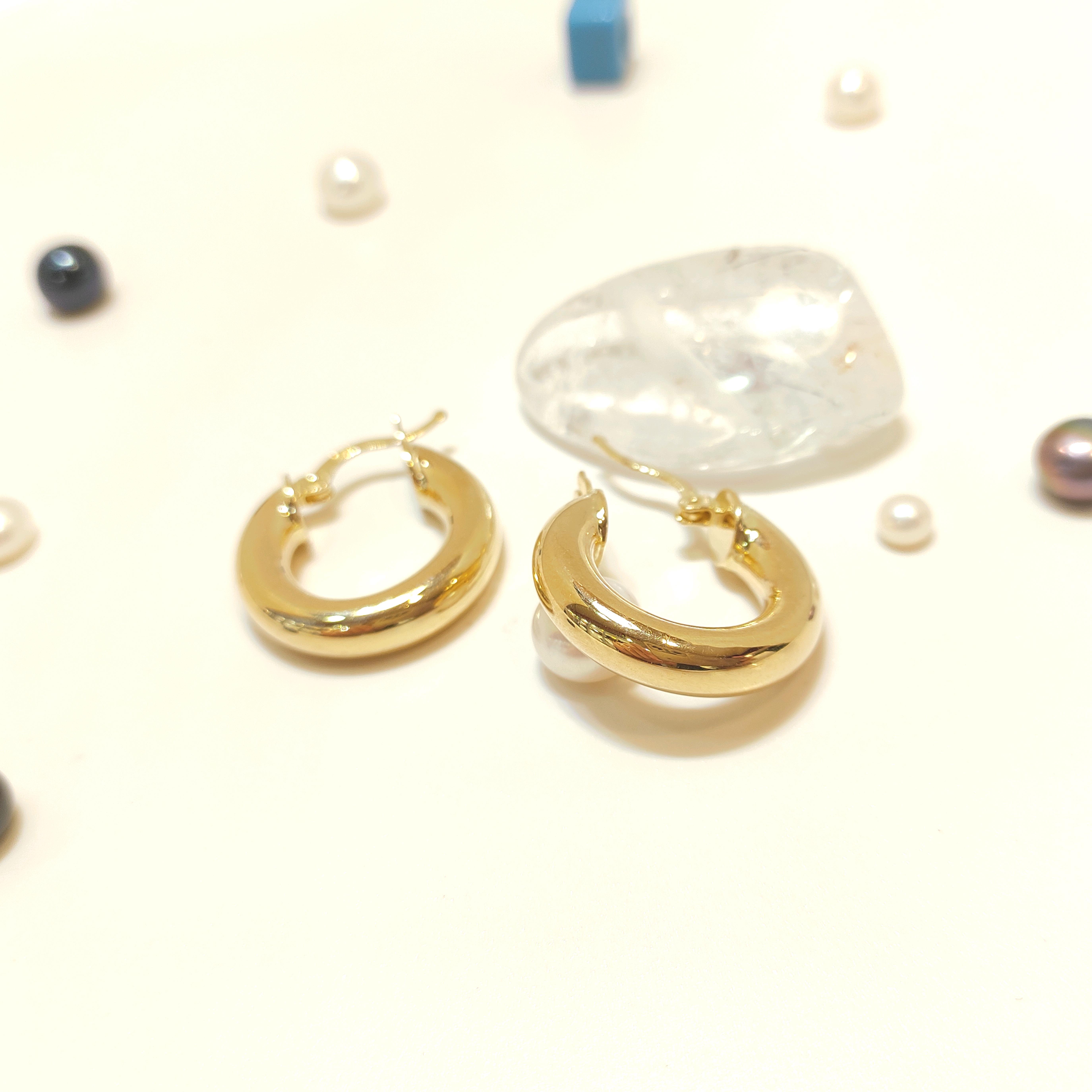 22mm Kalsik Halka Küpe 14 Ayar Altın HD VİDEOLU