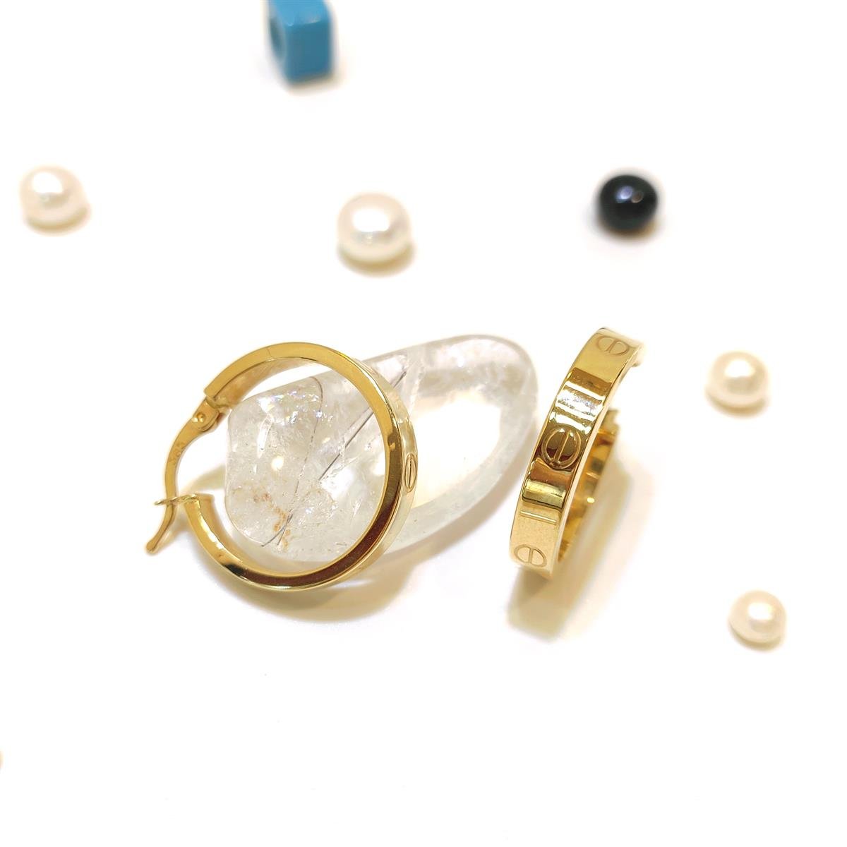 22mm Vida Başı Halka Küpe 14 Ayar Altın HD VİDEOLU