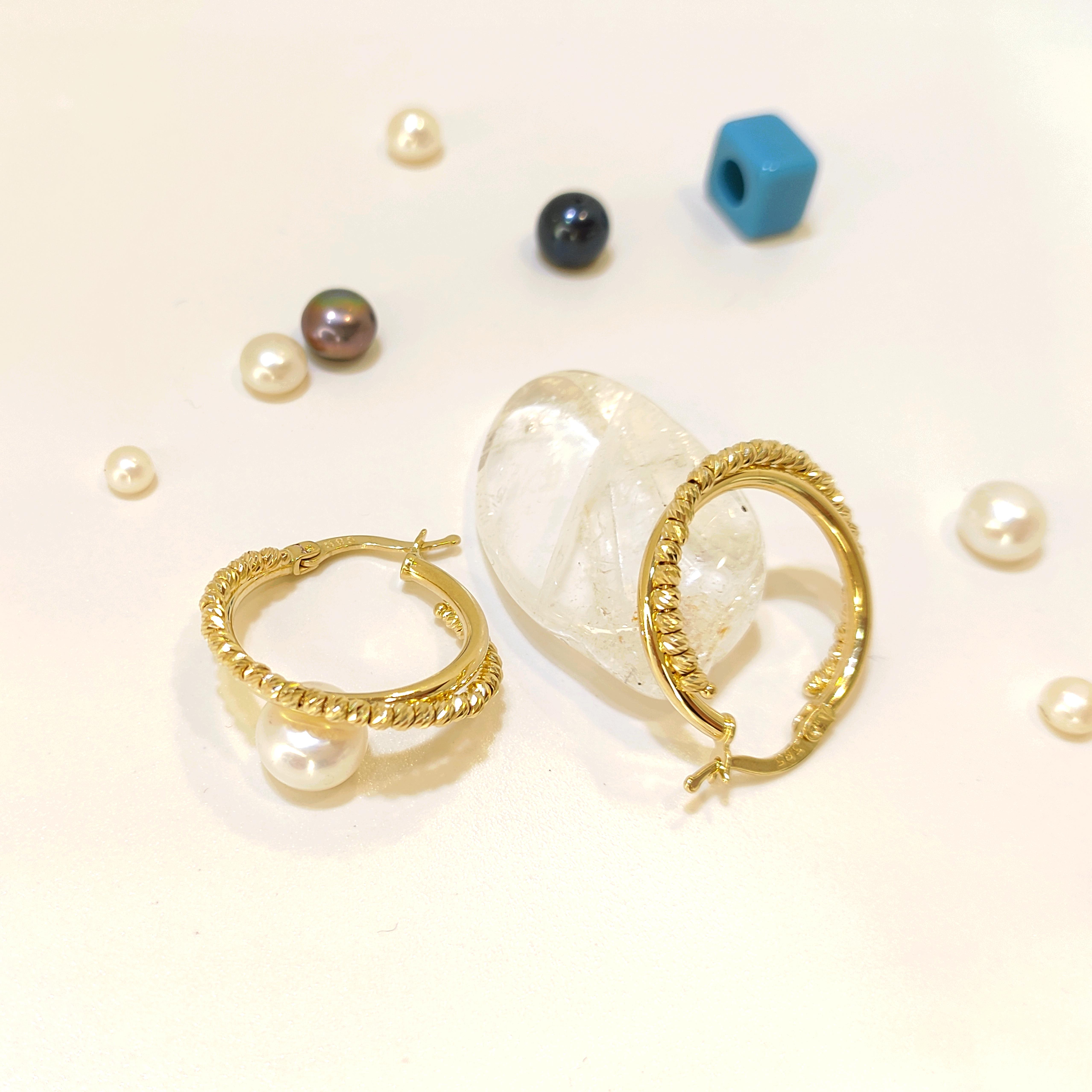 23mm Dorika Toplu İkili Halka Küpe 14 Ayar Altın 