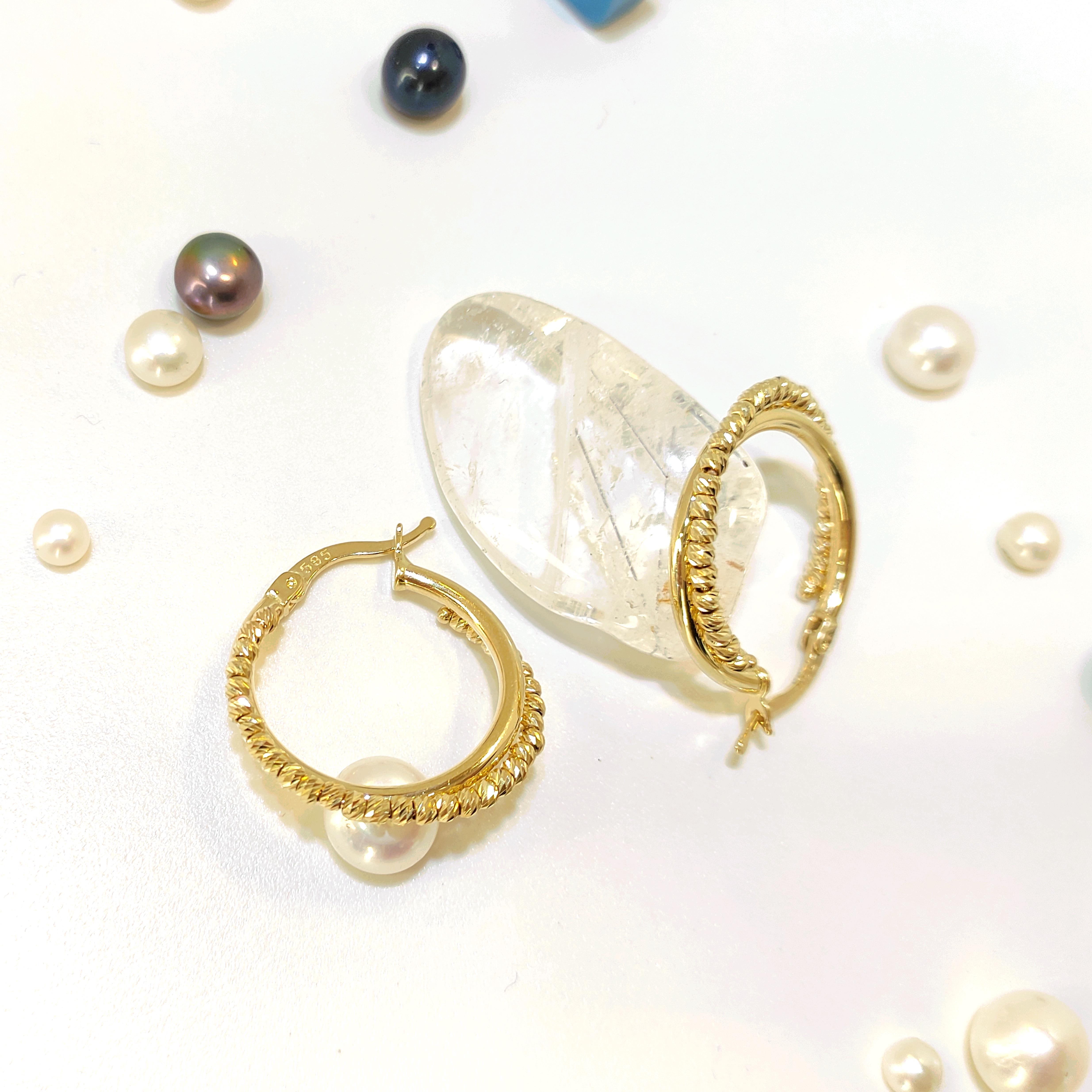 23mm Dorika Toplu İkili Halka Küpe 14 Ayar Altın 