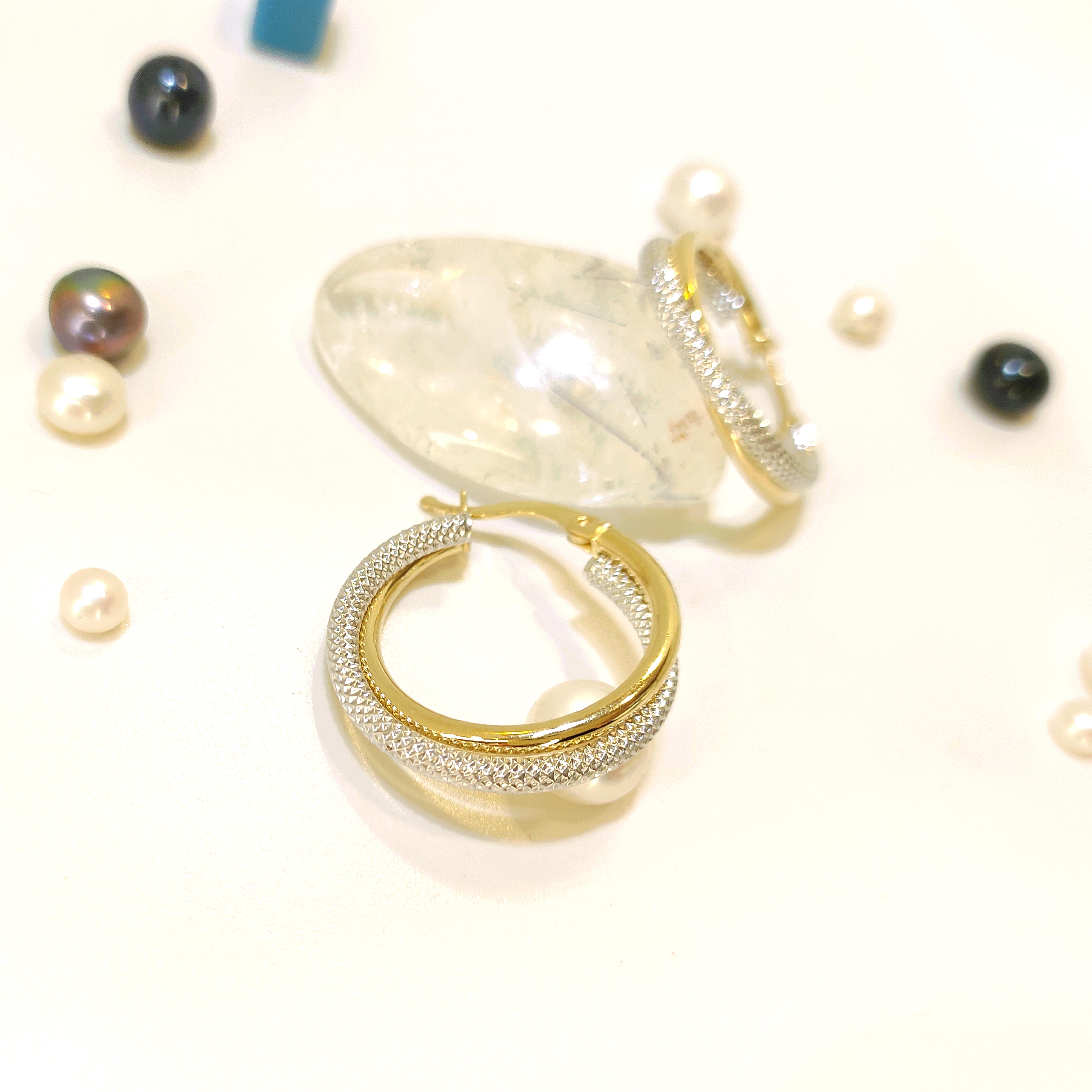 23mm İkili Halka Küpe 14 Ayar Altın 