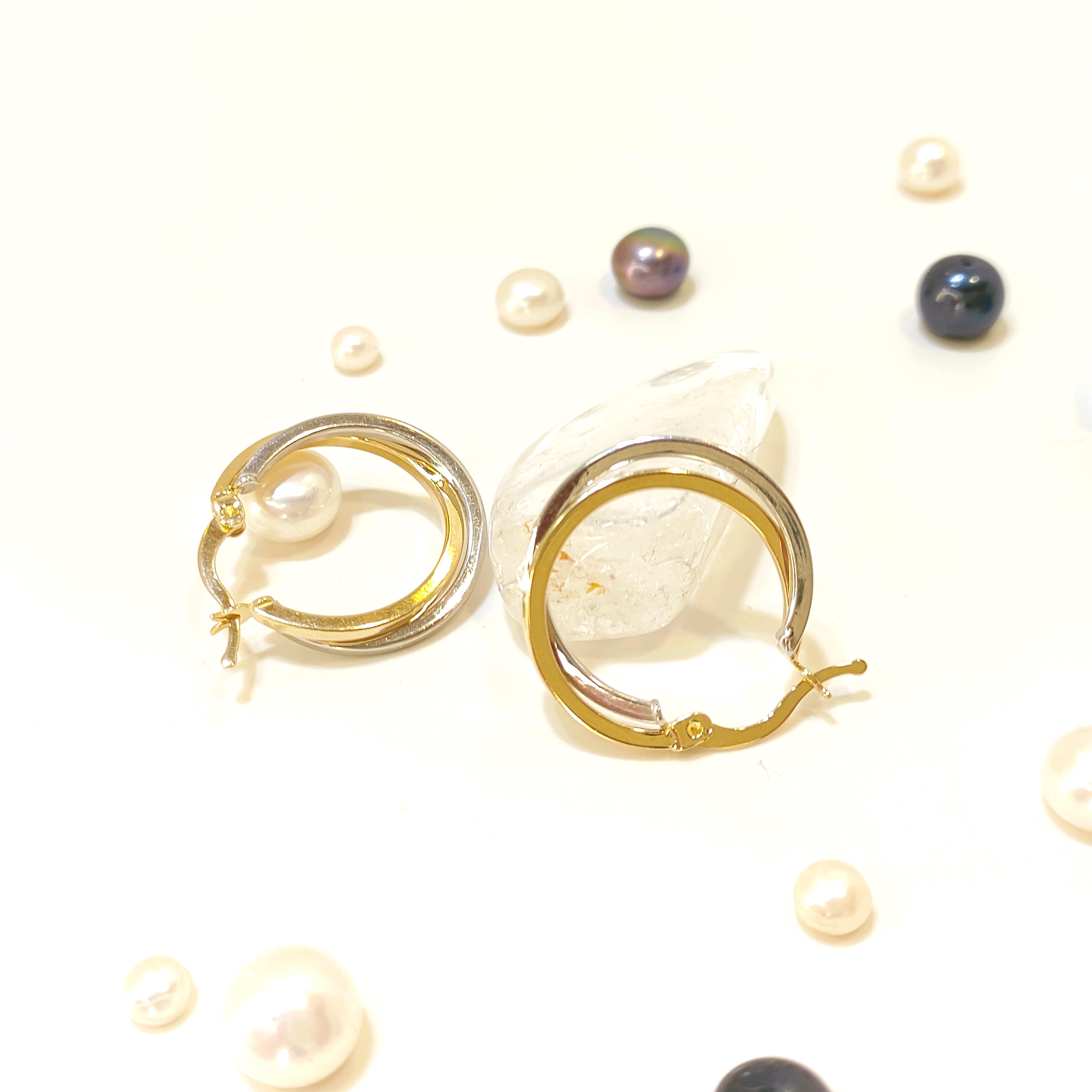 23mm İkili Halka Küpe 14 Ayar Altın 