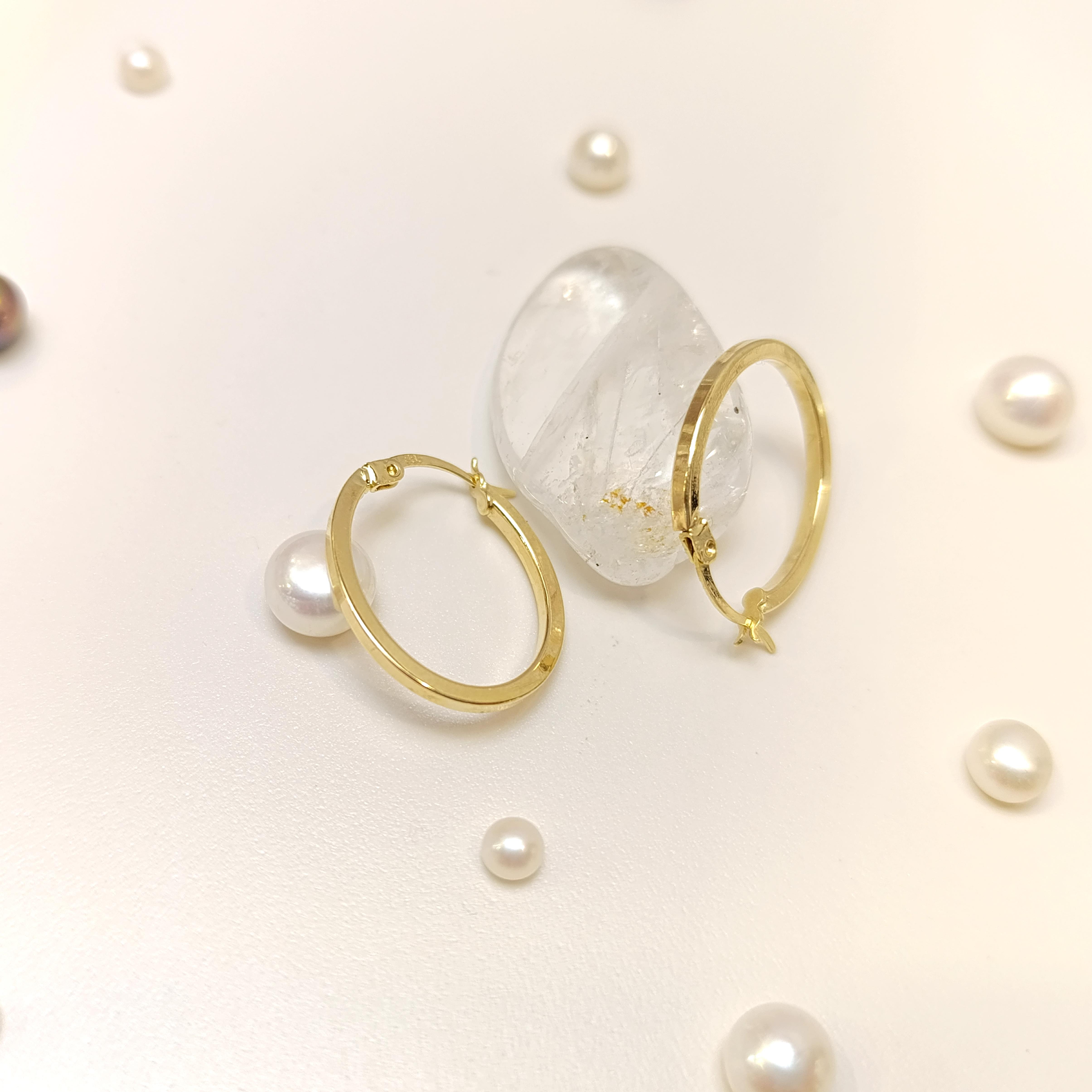 23mm Klasik Ray Halka Küpe 14 Ayar Altın HD VİDEOLU