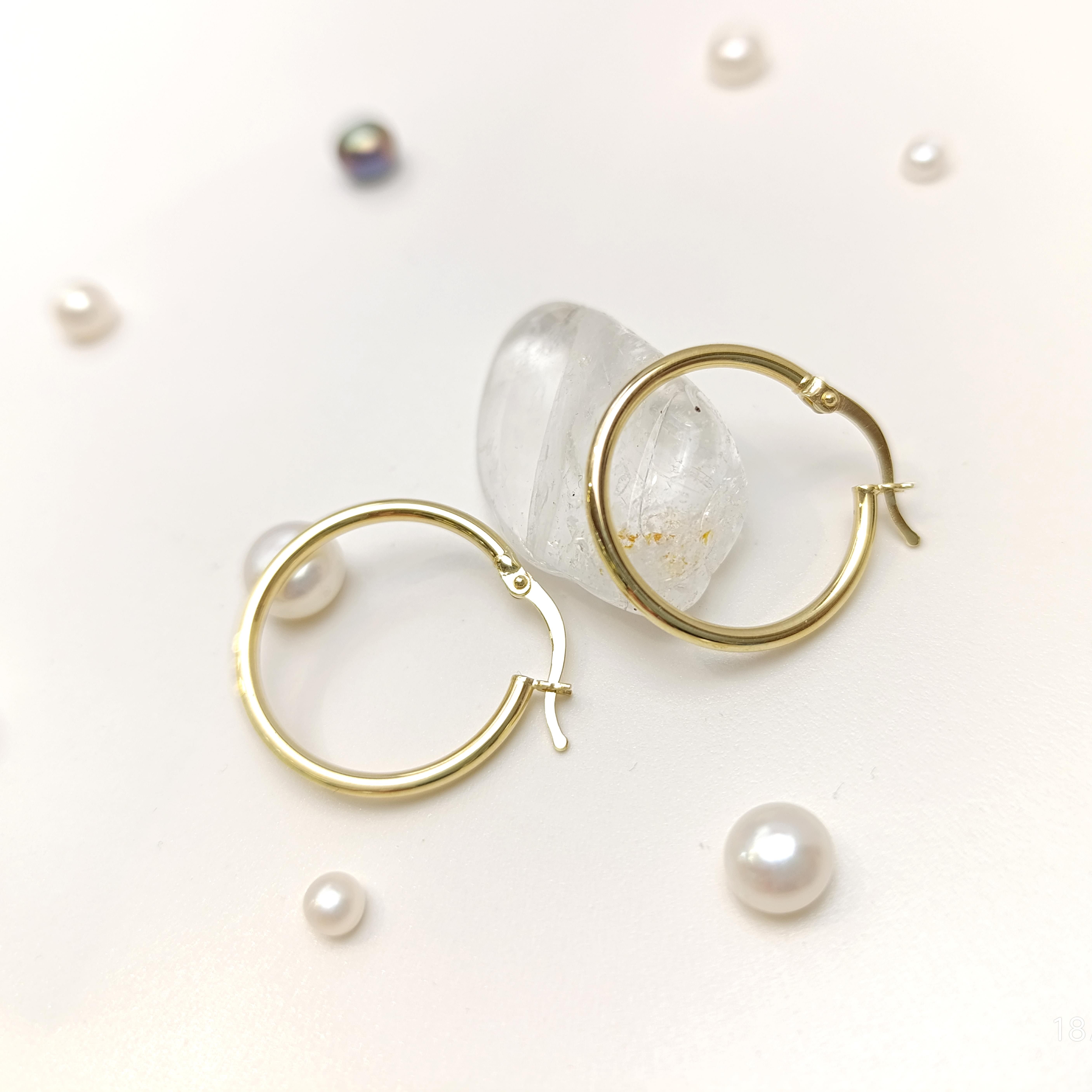 24mm Klasik Bombeli Halka Küpe 14 Ayar Altın HD VİDEOLU