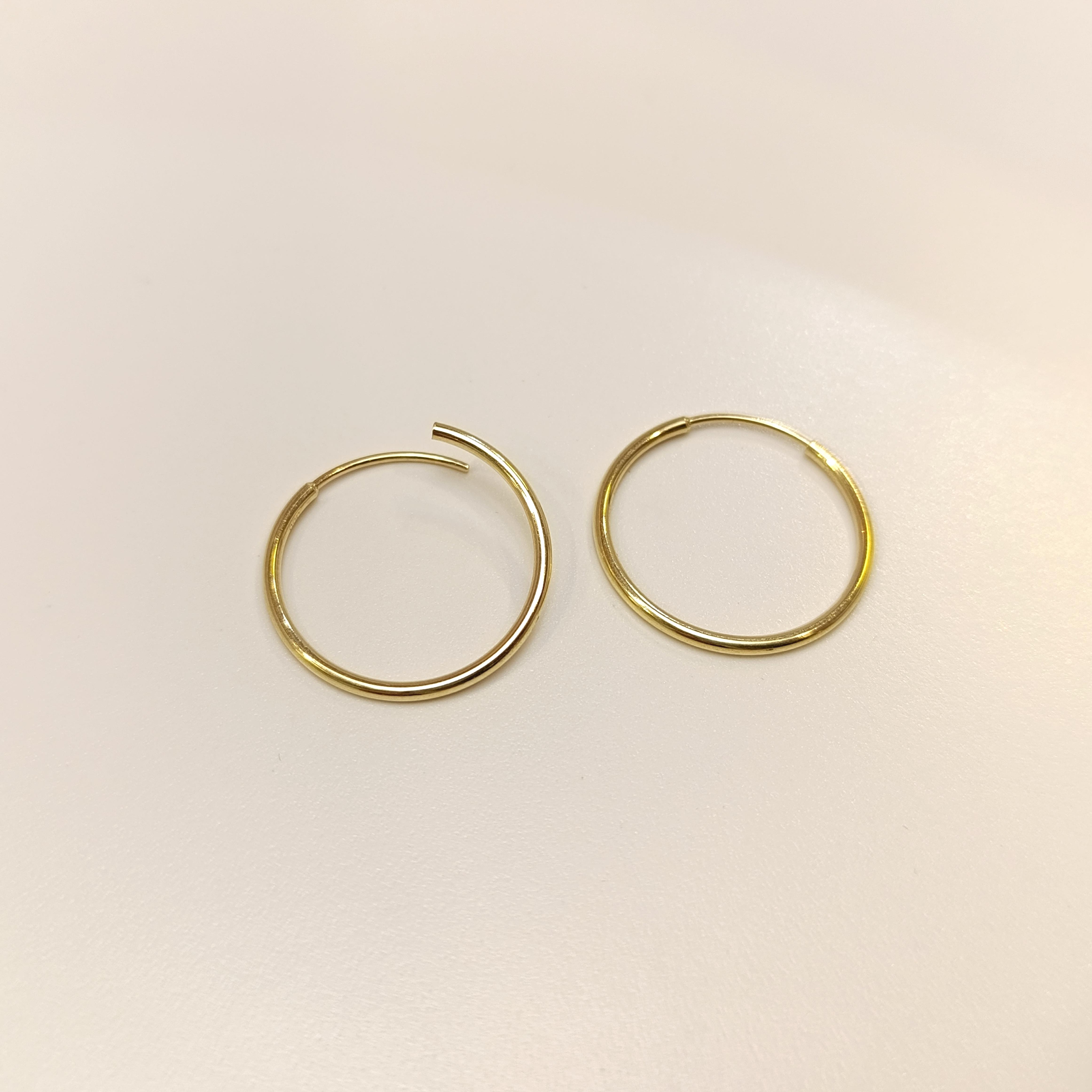 24mm Klasik Halka Küpe 14 Ayar Altın HD VİDEOLU