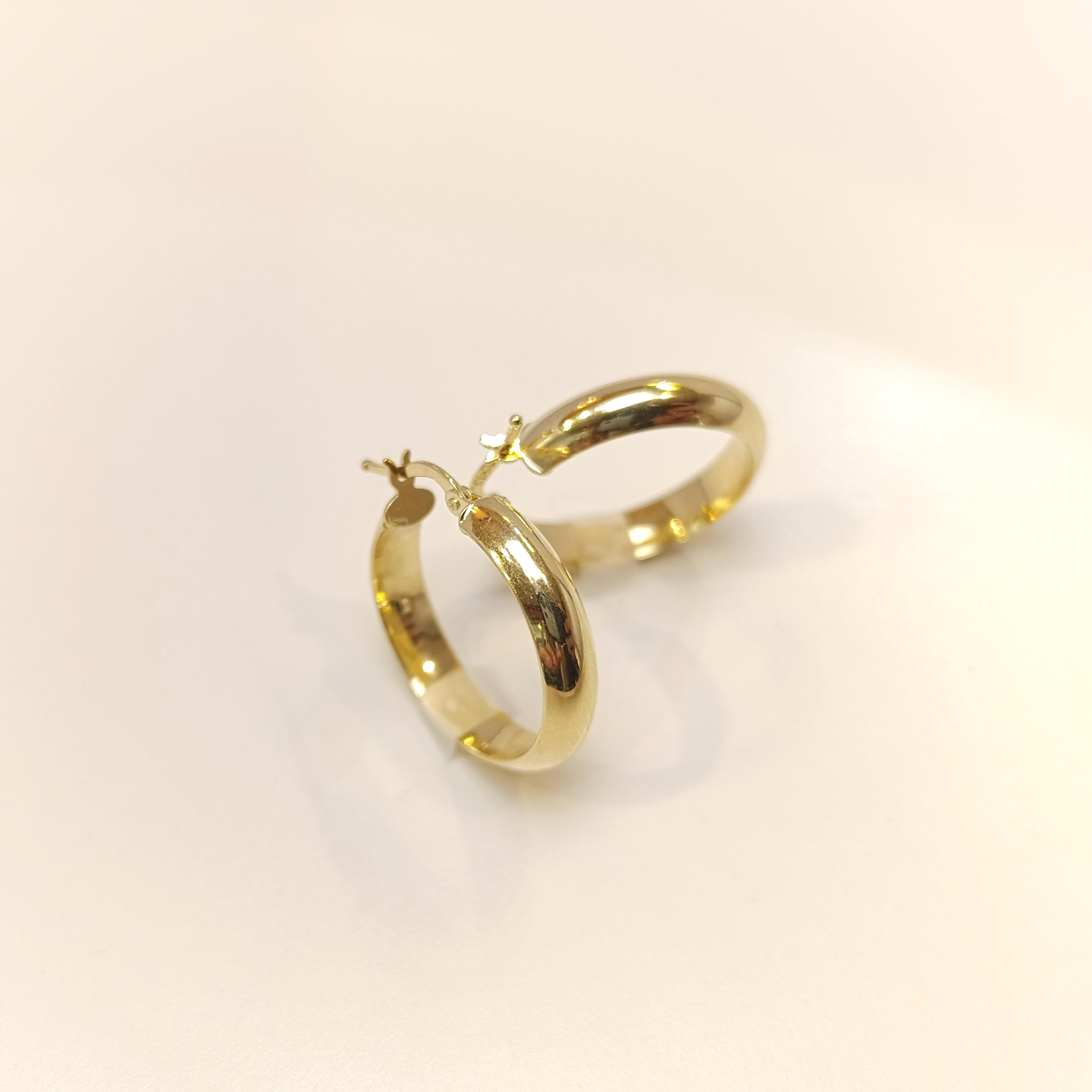 25.3mm Klasik Halka Küpe 14 Ayar Altın HD VİDEOLU