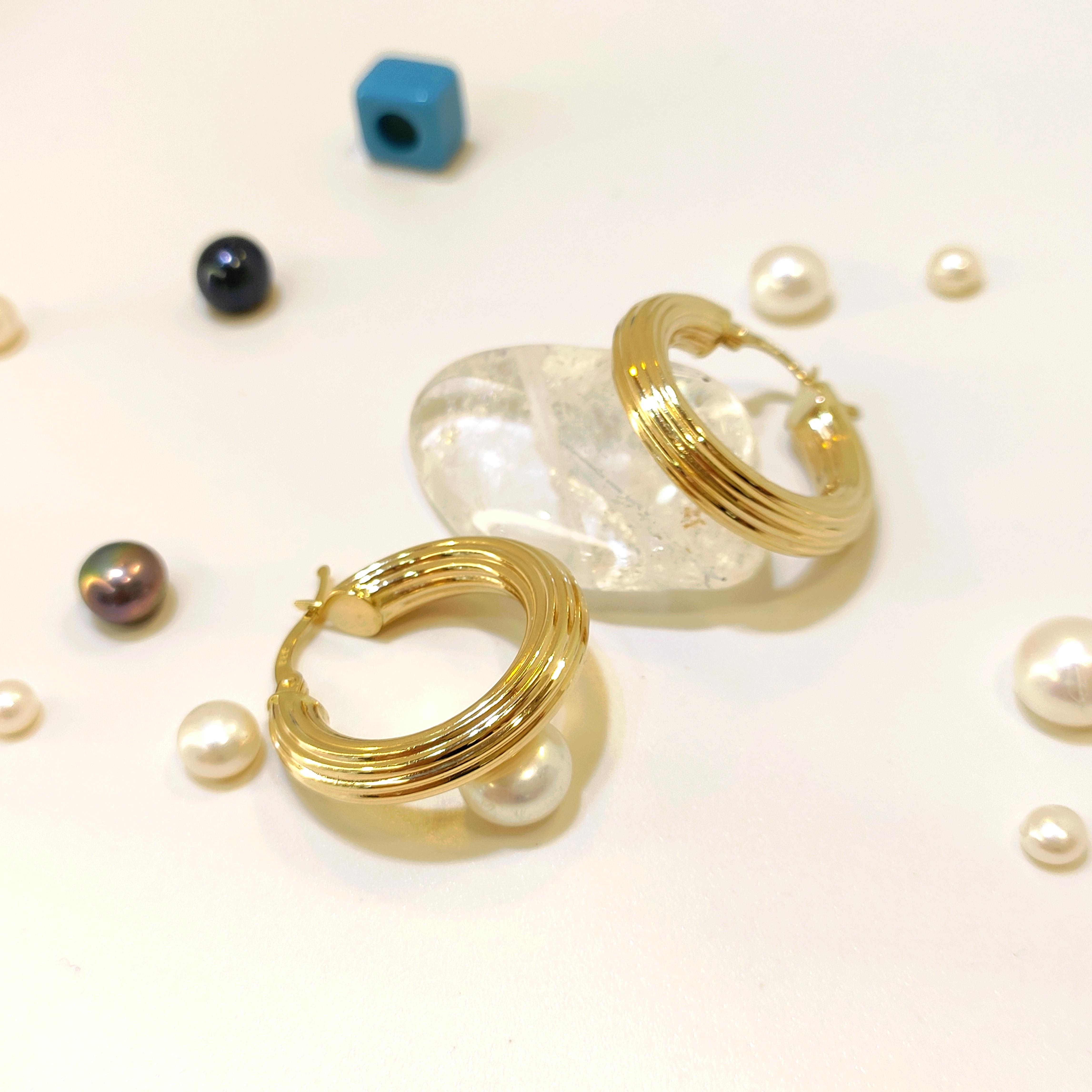 25mm Halka Küpe 14 Ayar Altın 