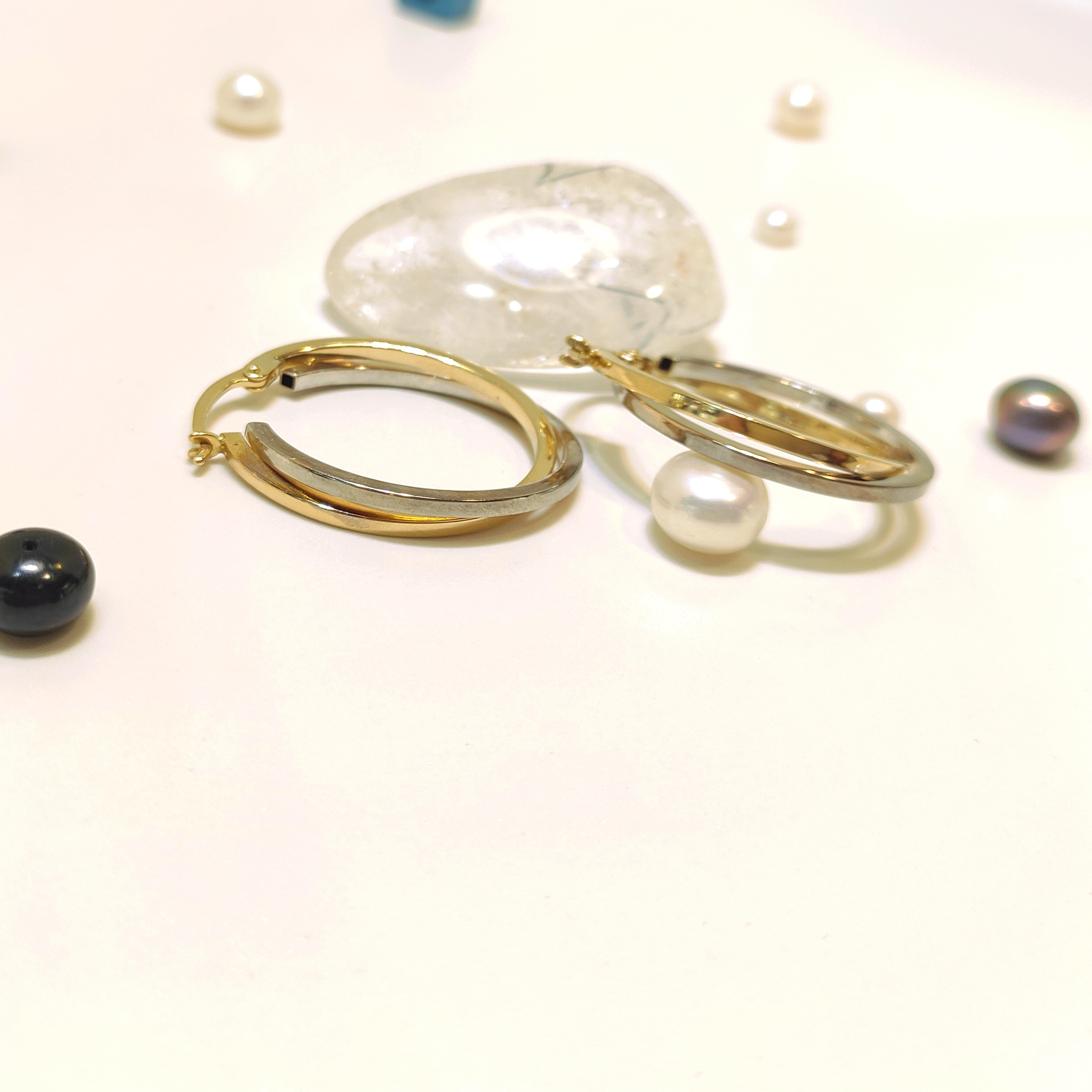 25mm İkili Halka Küpe 14 Ayar Altın HD VİDEOLU