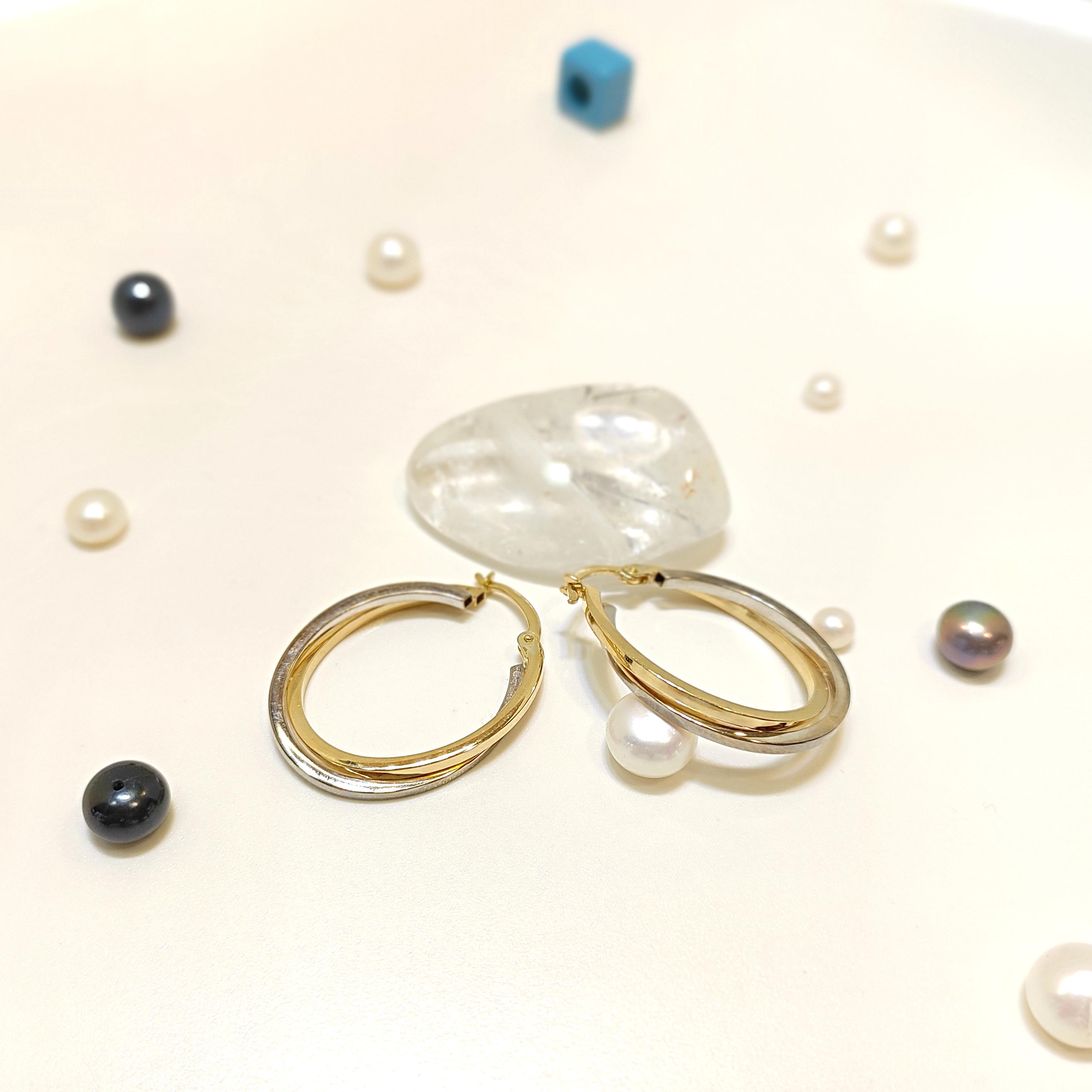 25mm İkili Halka Küpe 14 Ayar Altın HD VİDEOLU