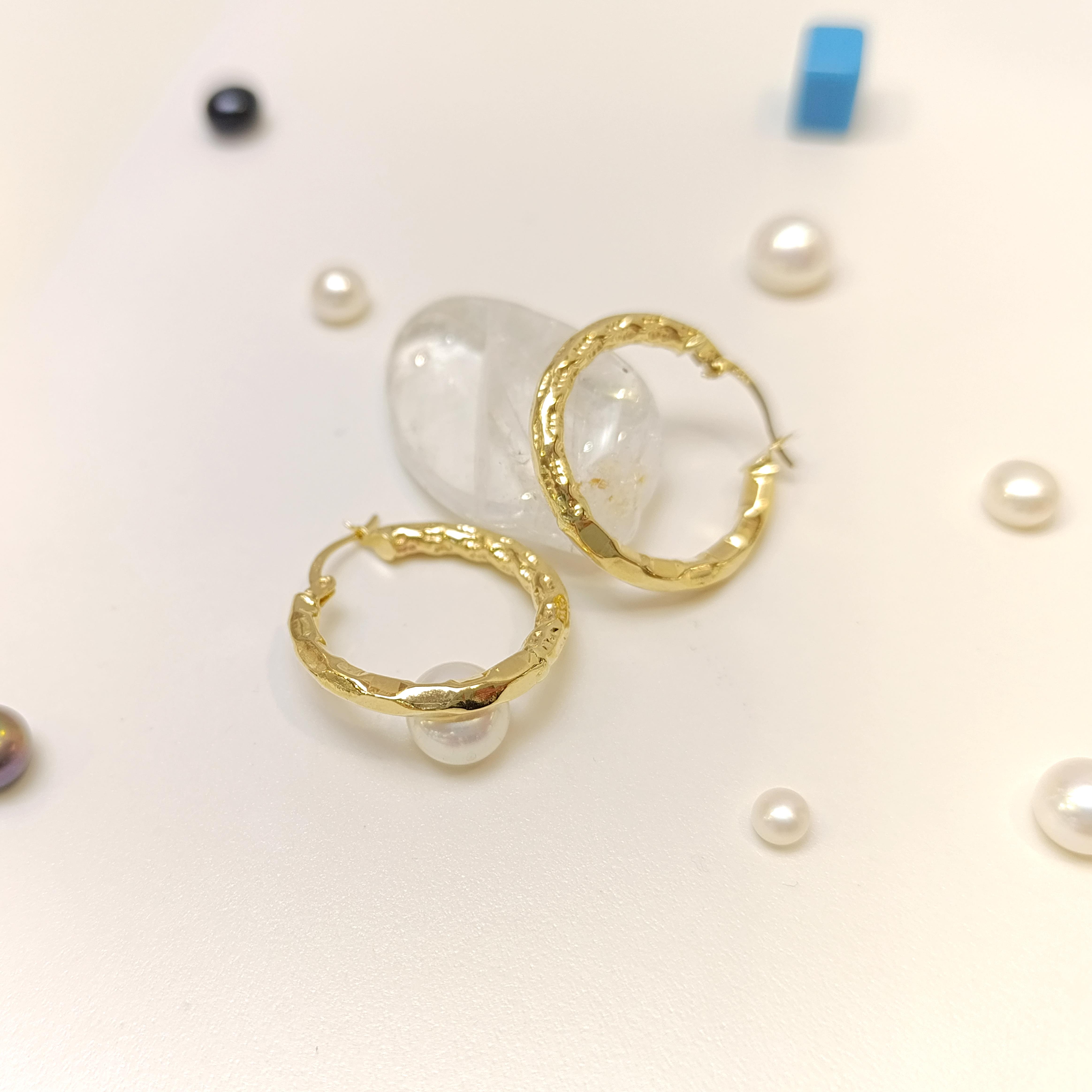 25mm Kalemli Halka Küpe 14 Ayar Altın HD VİDEOLU