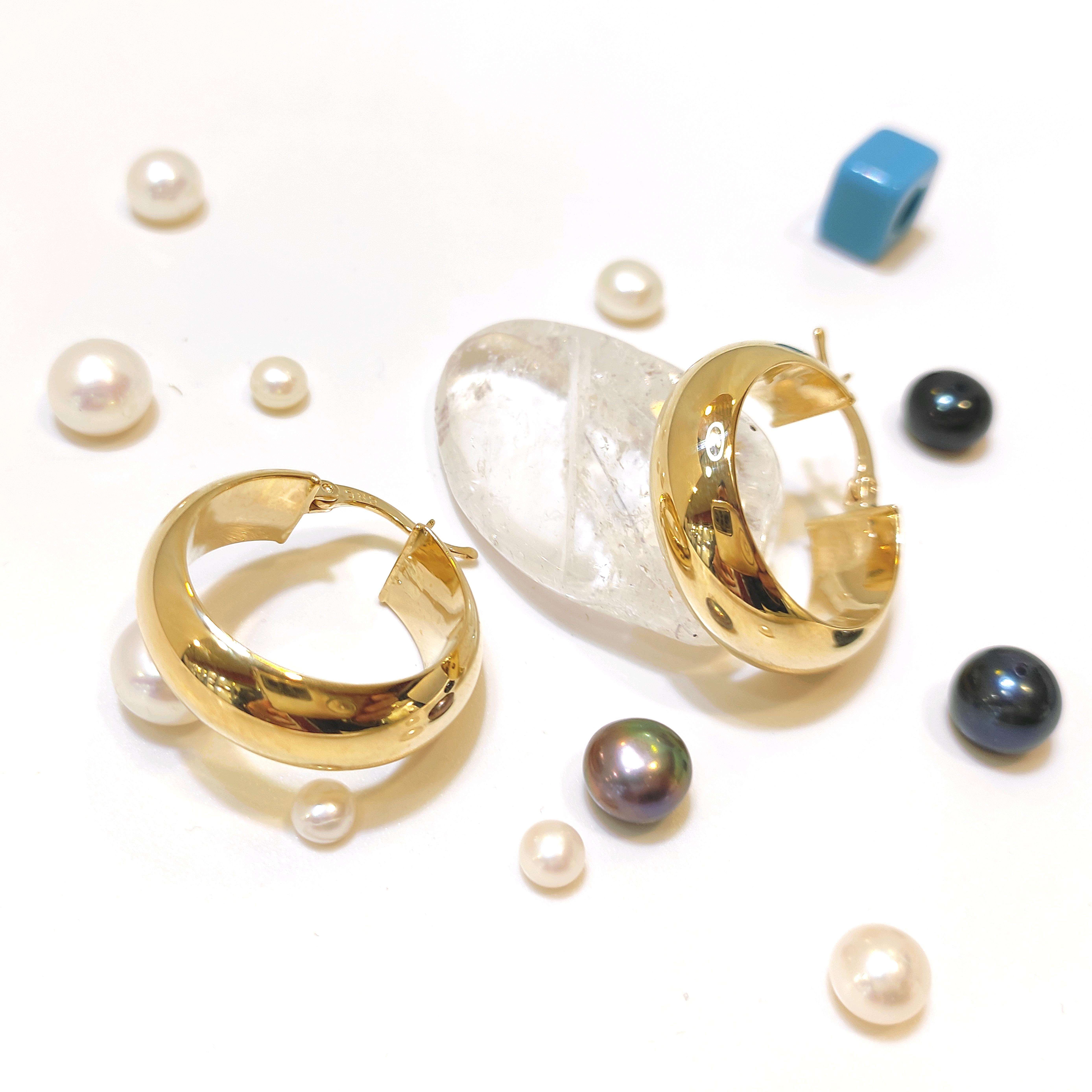 25mm Klasik Bombeli Halka Küpe 14 Ayar Altın HD VİDEOLU